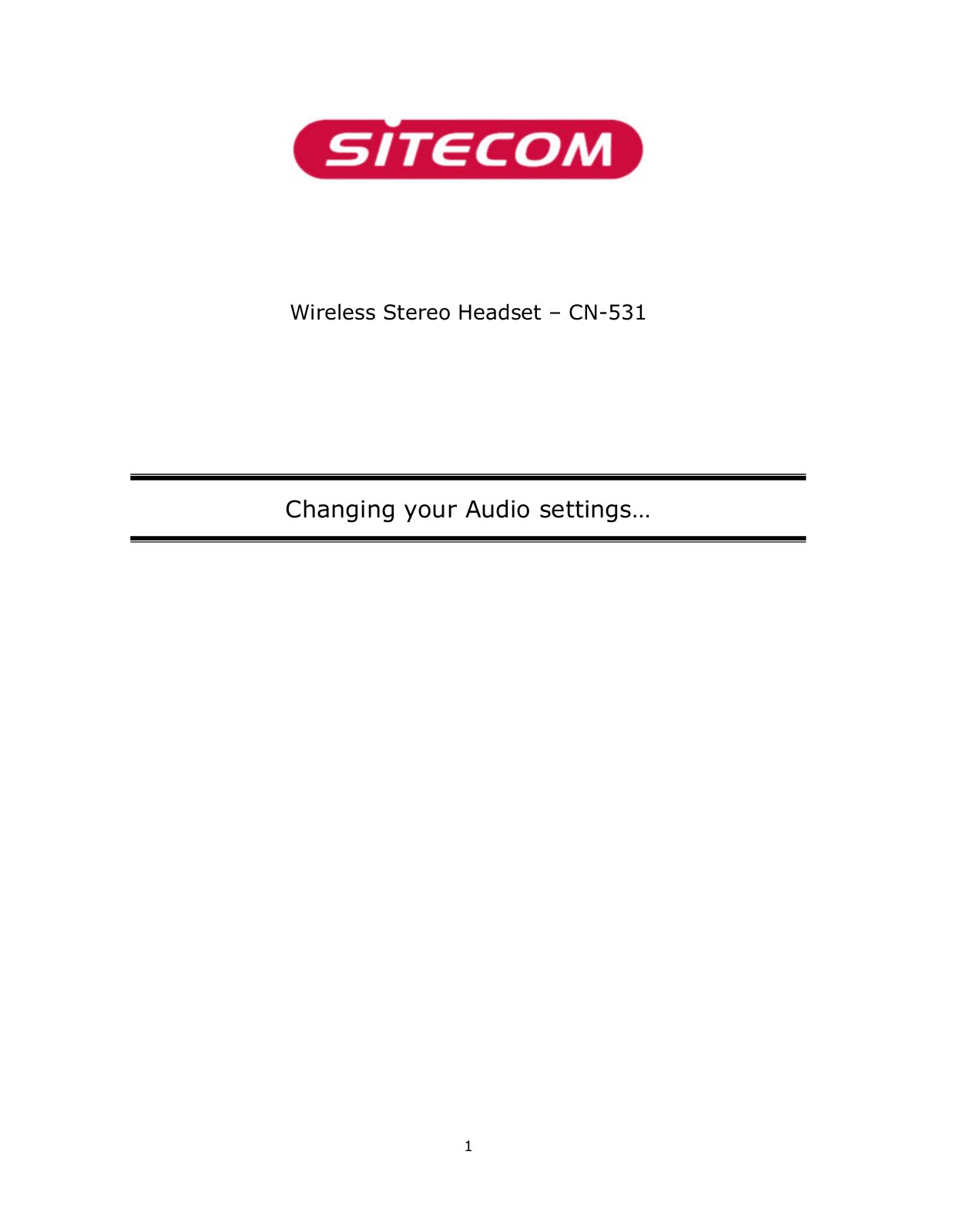 Sitecom CN531 Settings Manual