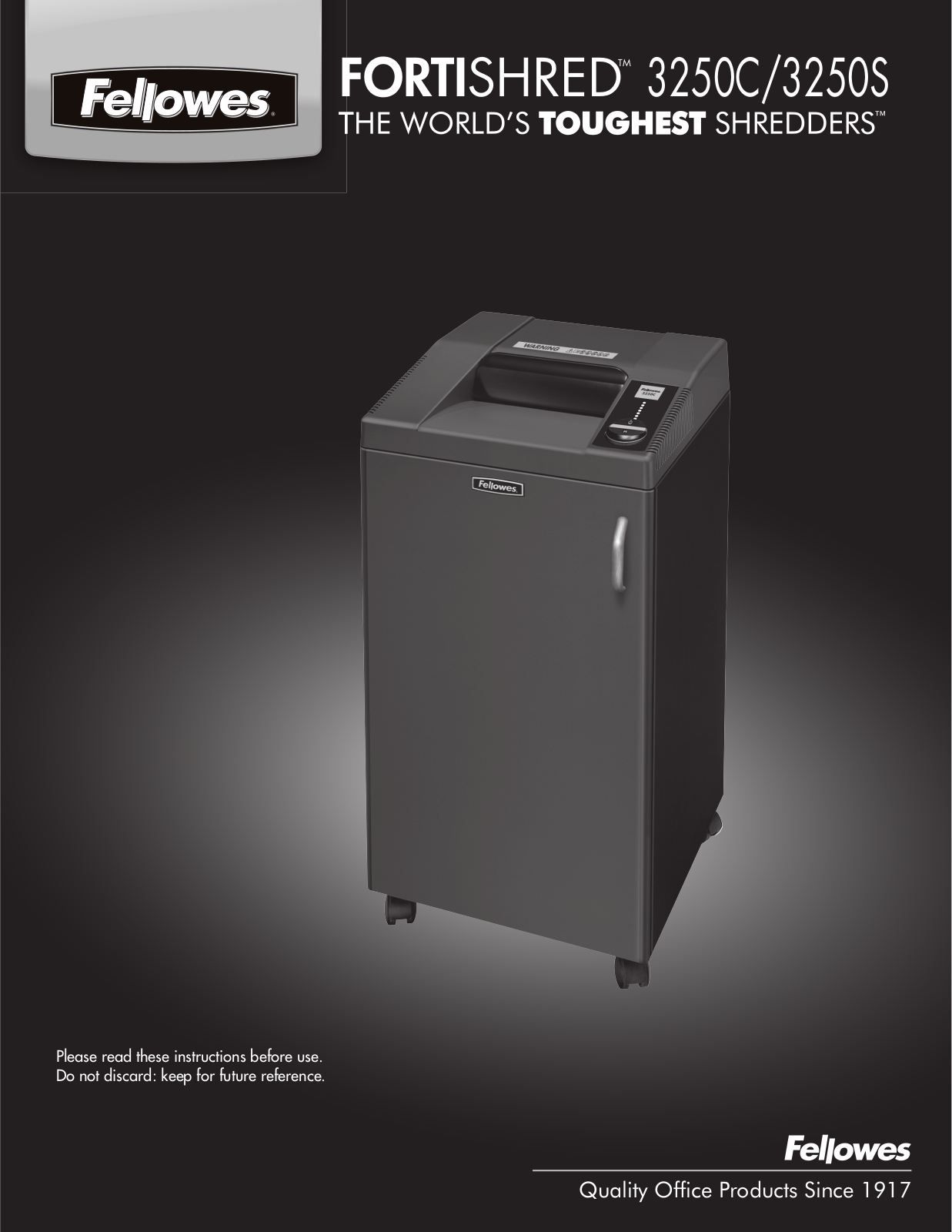 Fellowes 3250S, 3250C User Manual