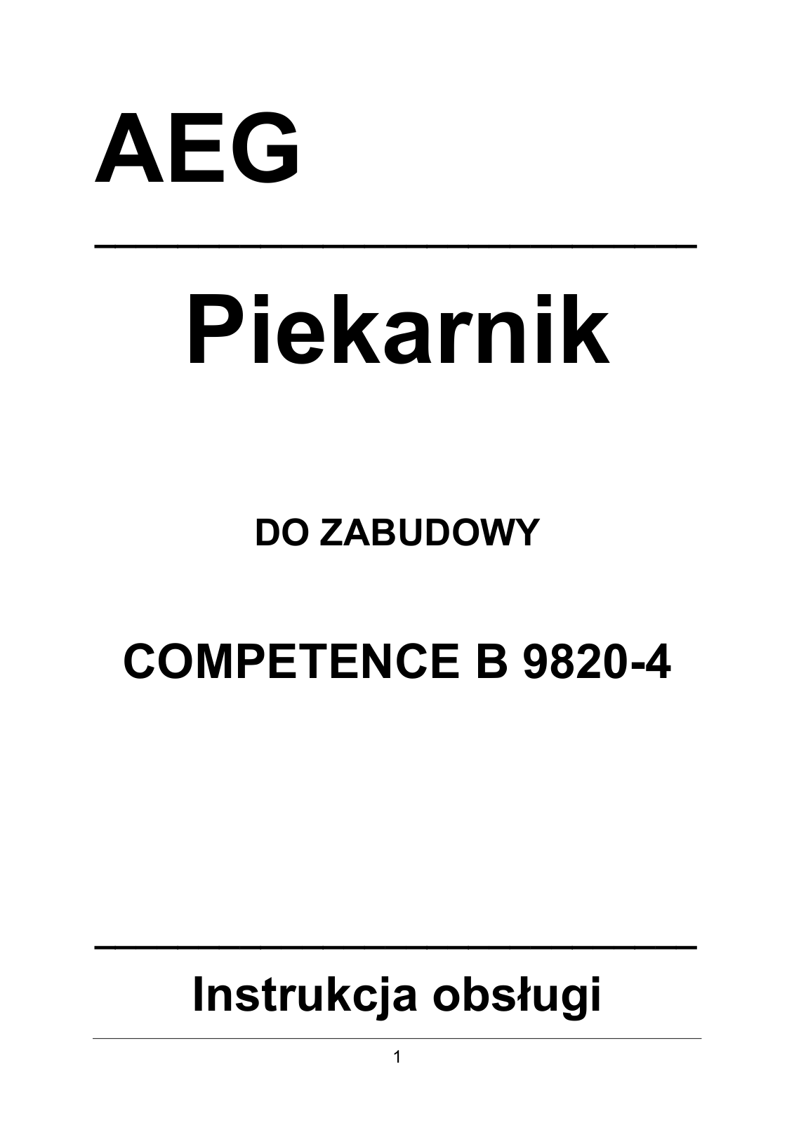 AEG B9820-4 User Manual