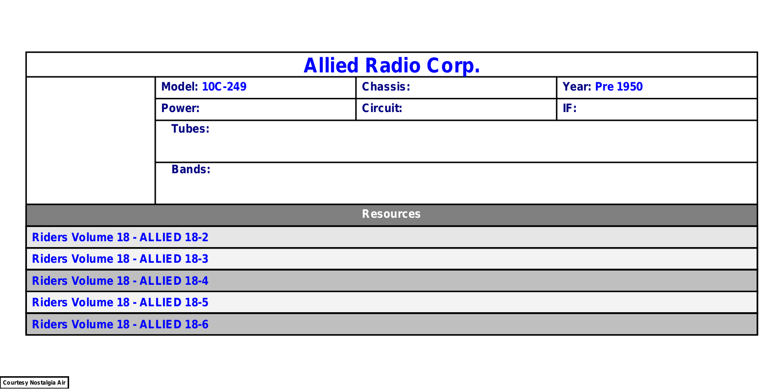 Allied Radio 10C249 Schematic - ManualMachine.com