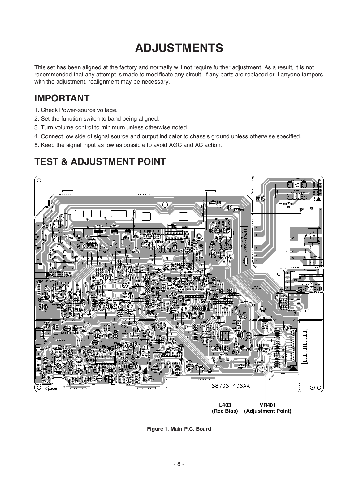 Goldstar ffh-313, ffh-315 adjust