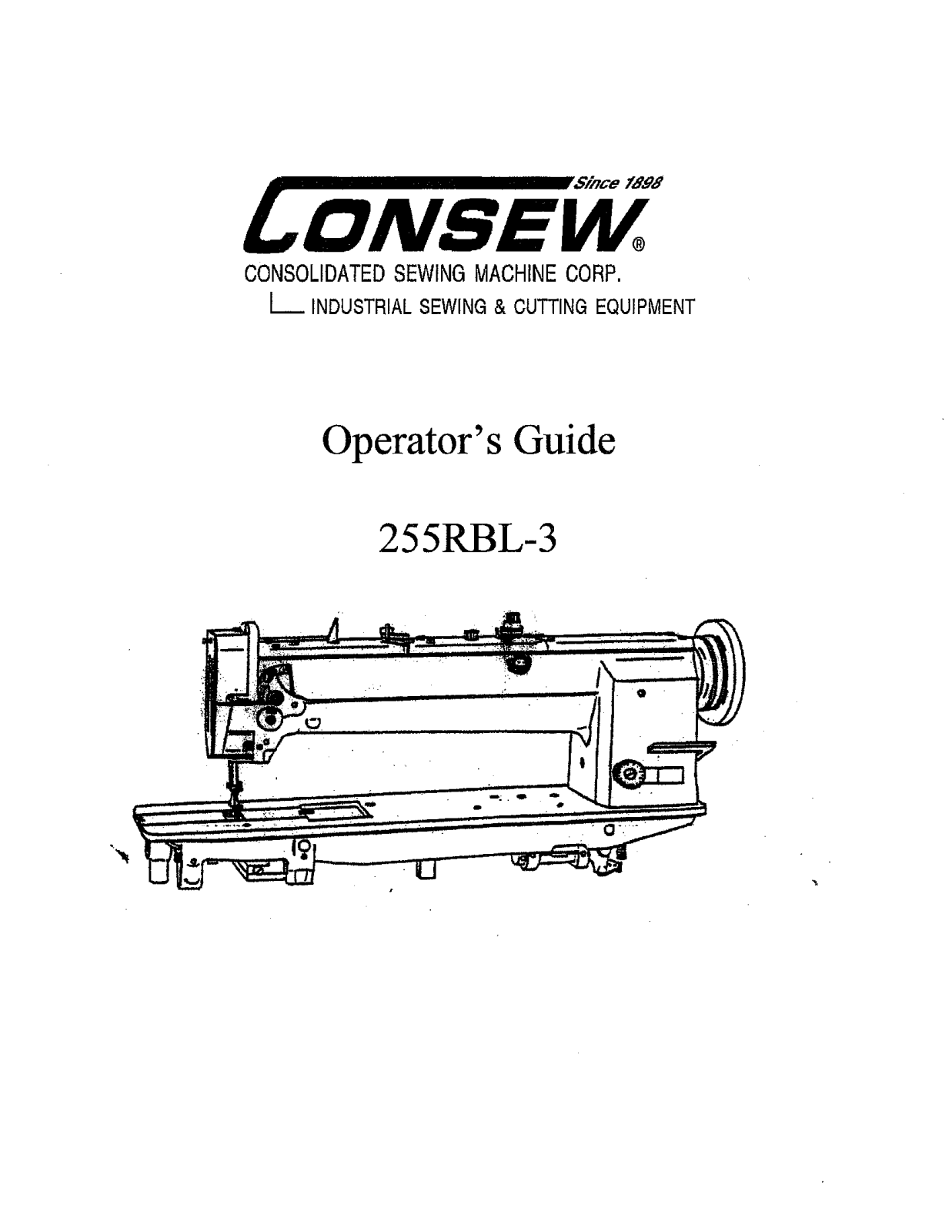 CONSEW 255RBL-3 Operator Guide