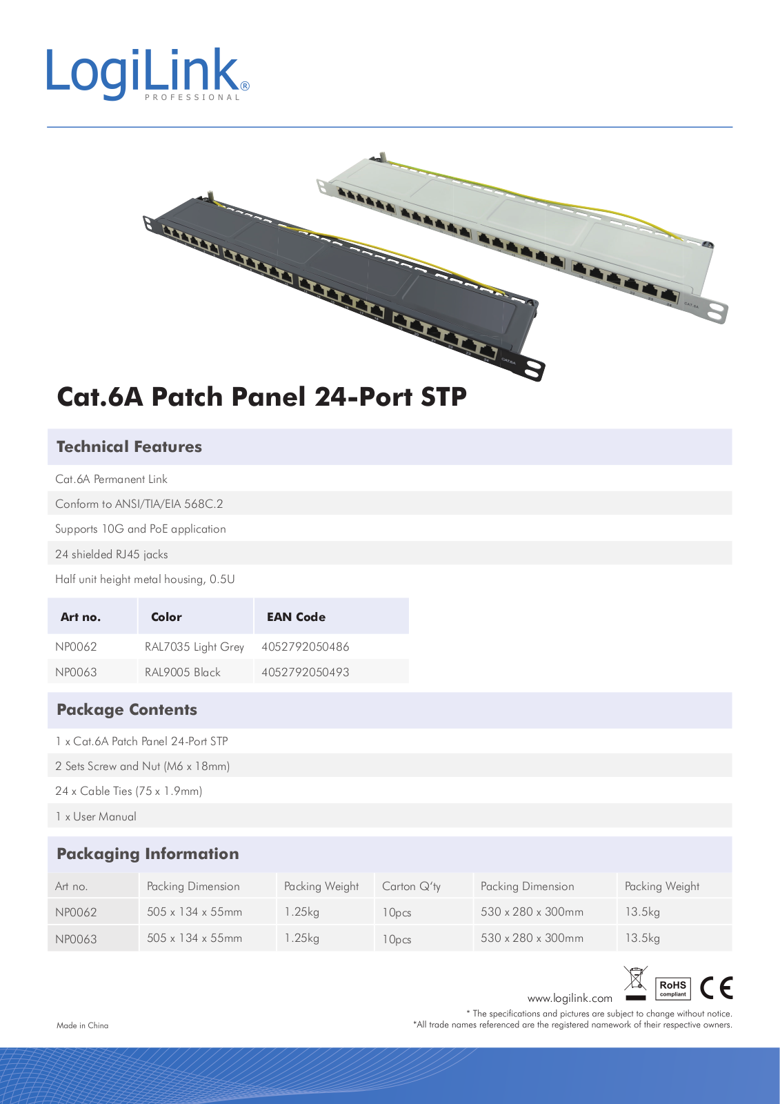 LOGILINK NP0063, NP0062 Datasheet