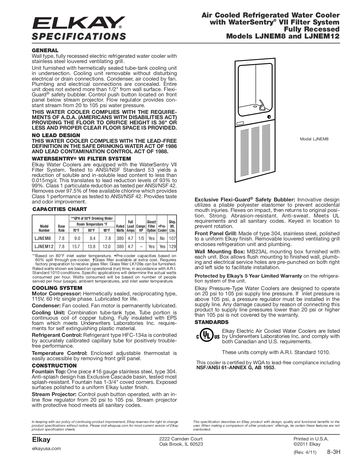 Elkay LJNEM12 User Manual