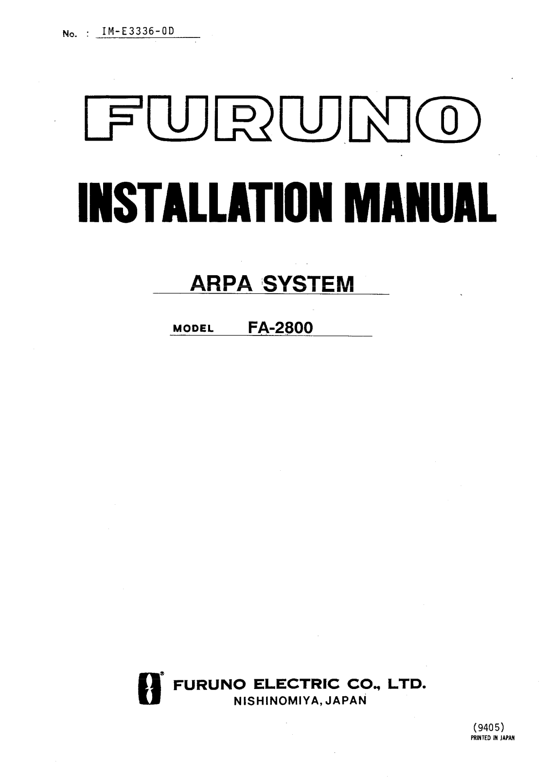 Furuno FA2800 Installation Guide - ManualMachine.com