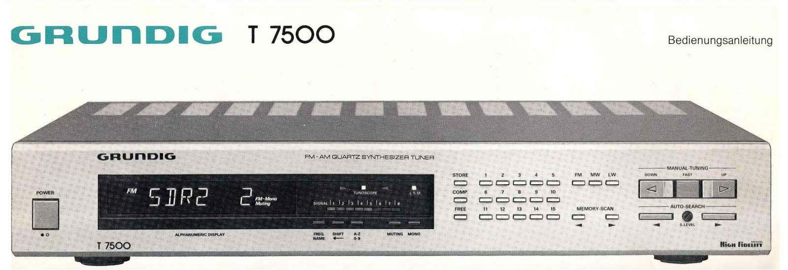 Grundig T-7500 Owners Manual