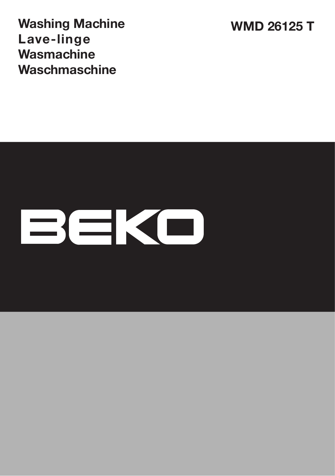 BEKO WMD26125 User Manual