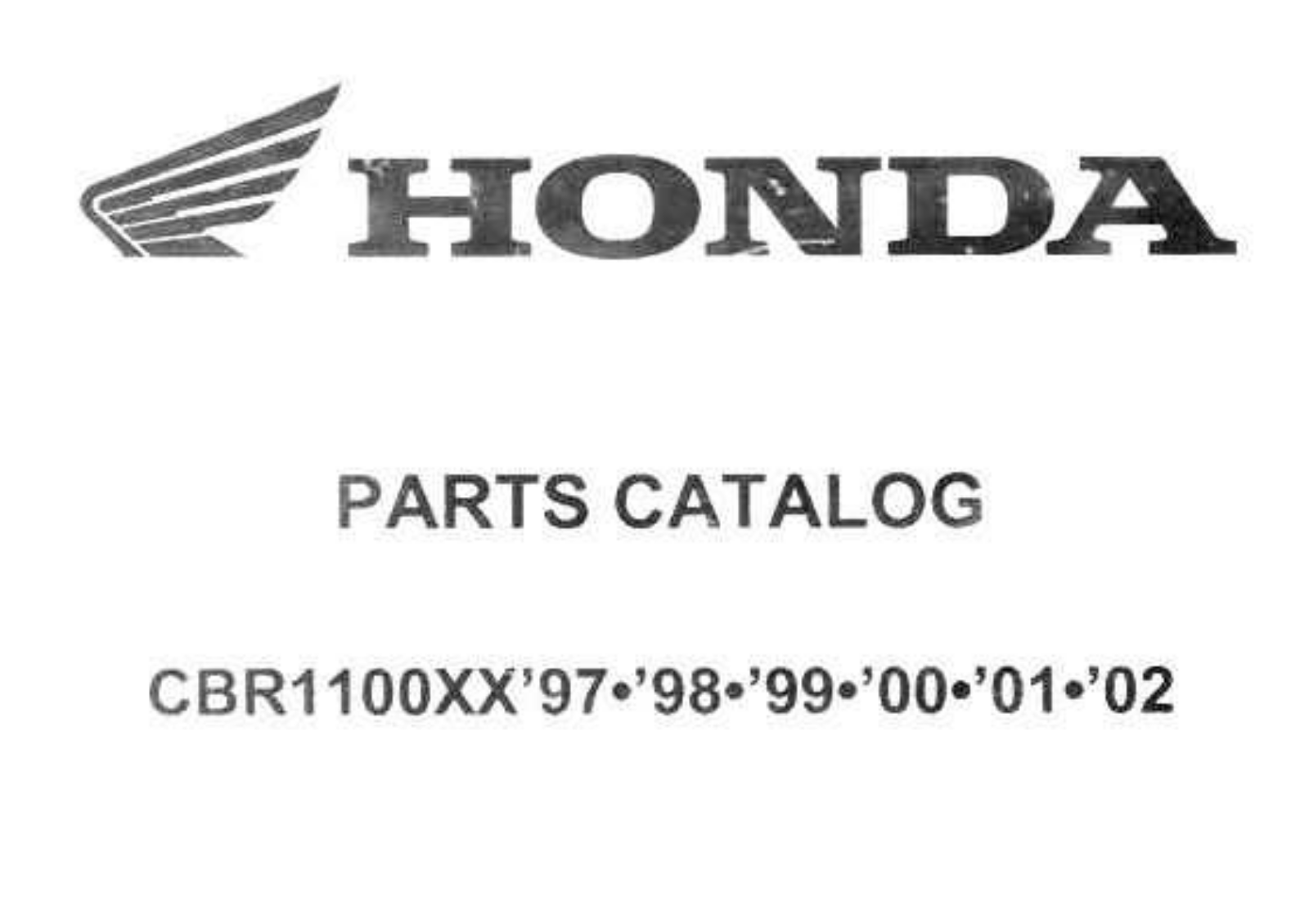 Honda CBR1100XX '97-02 Parts Manual