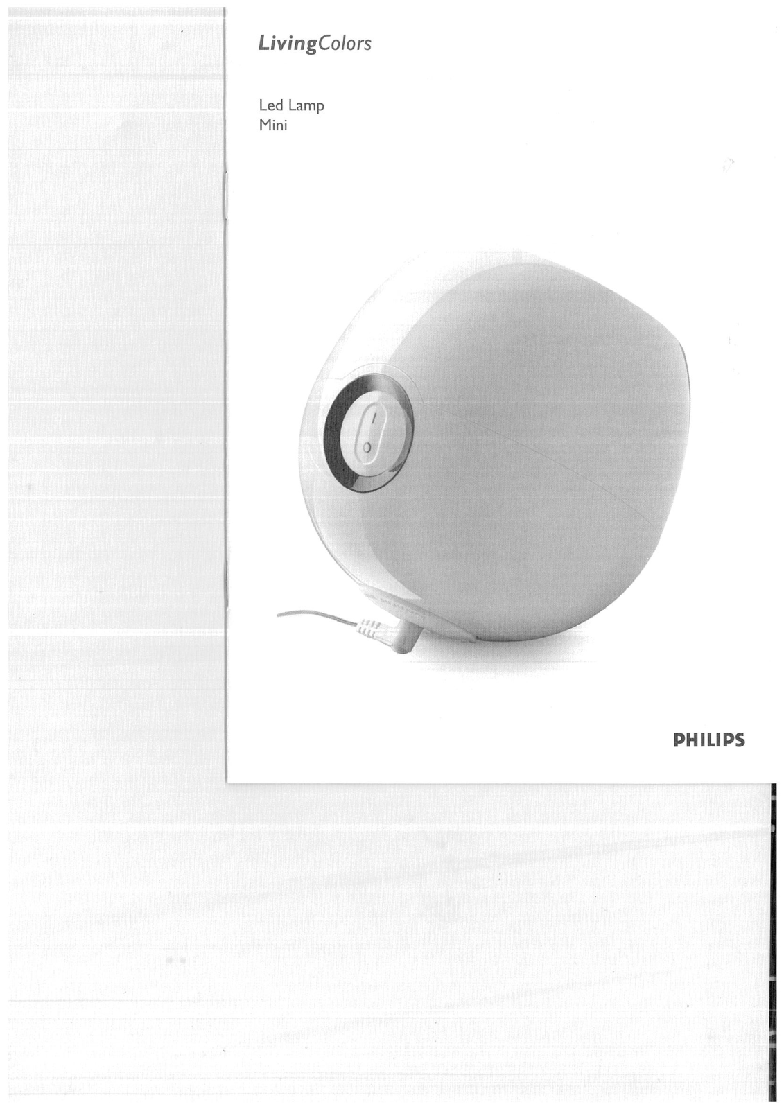 Philips LivingColors Led Lamp Mini User manual