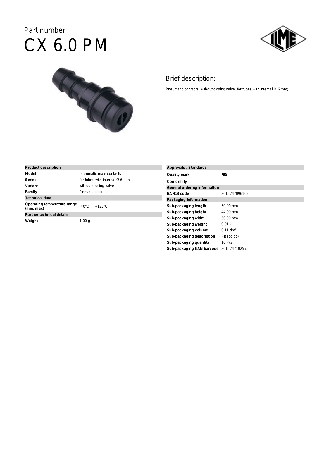 ILME CX-6.0PM Data Sheet