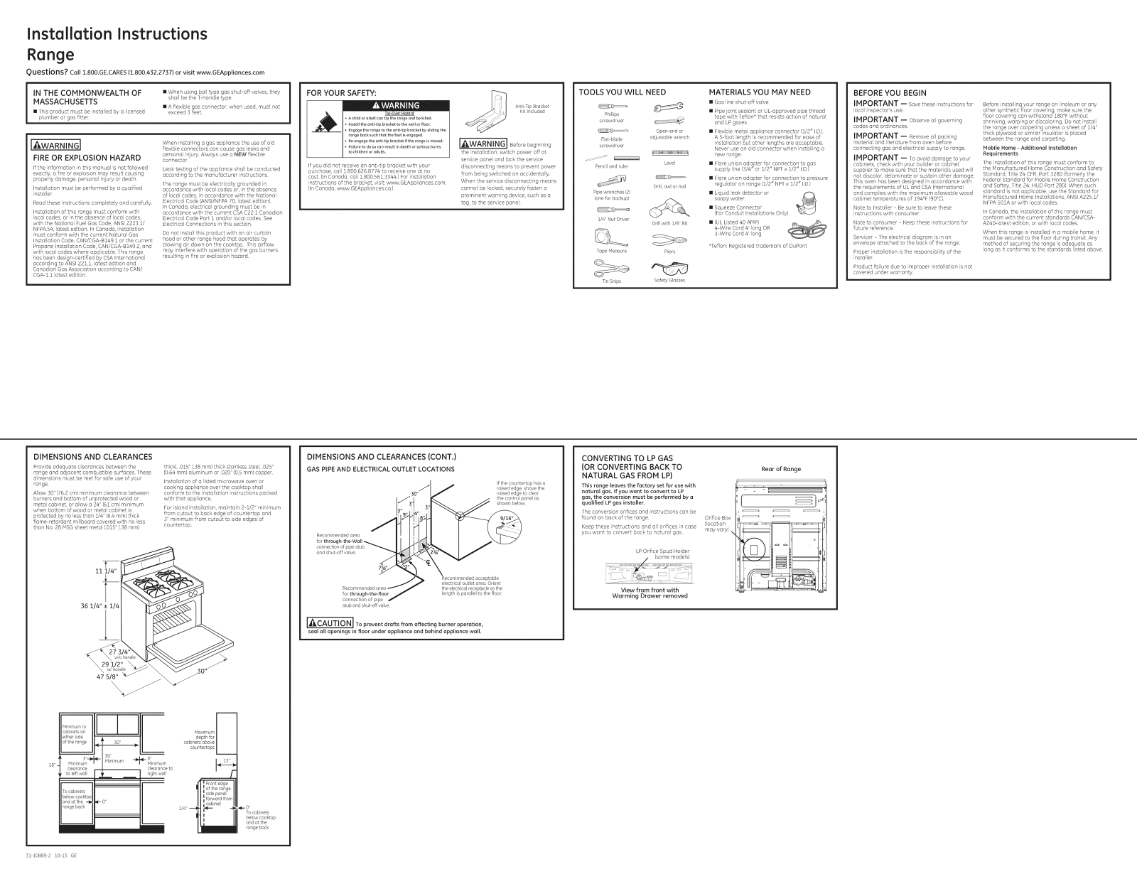 GE P2B940DEF1BB, P2B940DEF1WW, P2B940DEF2BB, P2B940DEH1BB, P2B940DEH1WW Installation Guide - ManualMachine.com