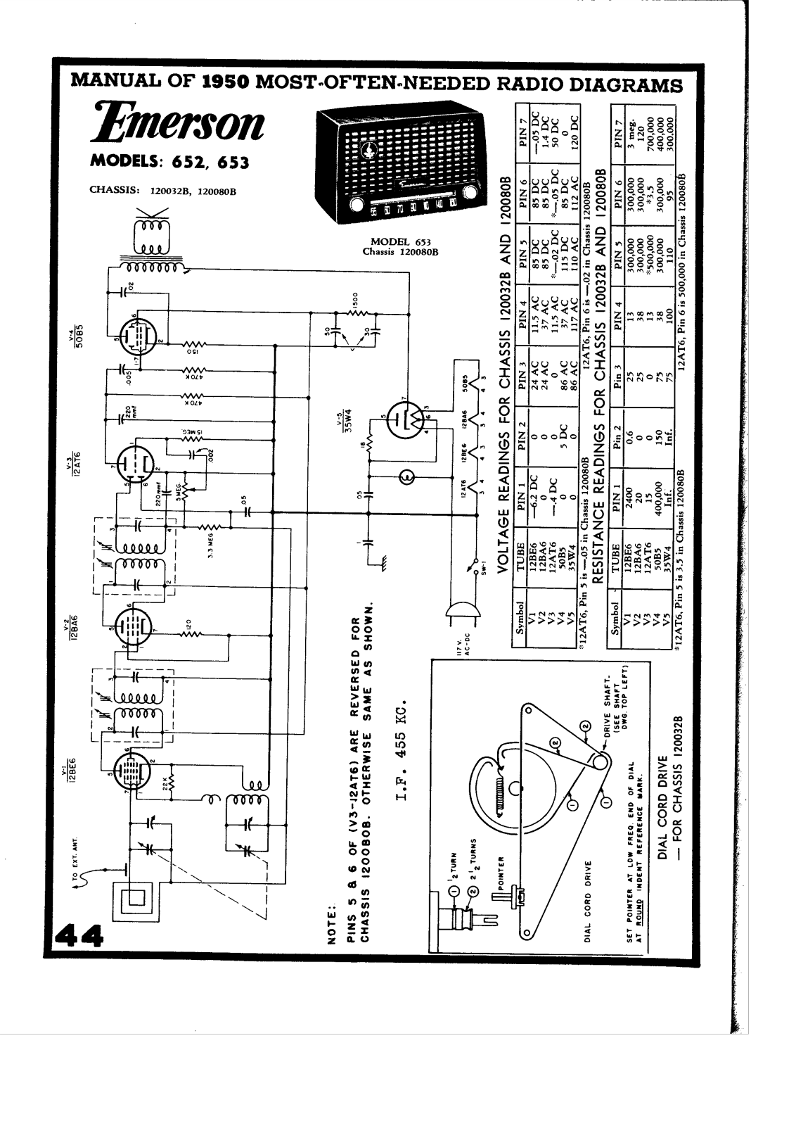 Emerson 652, 653 Schematic