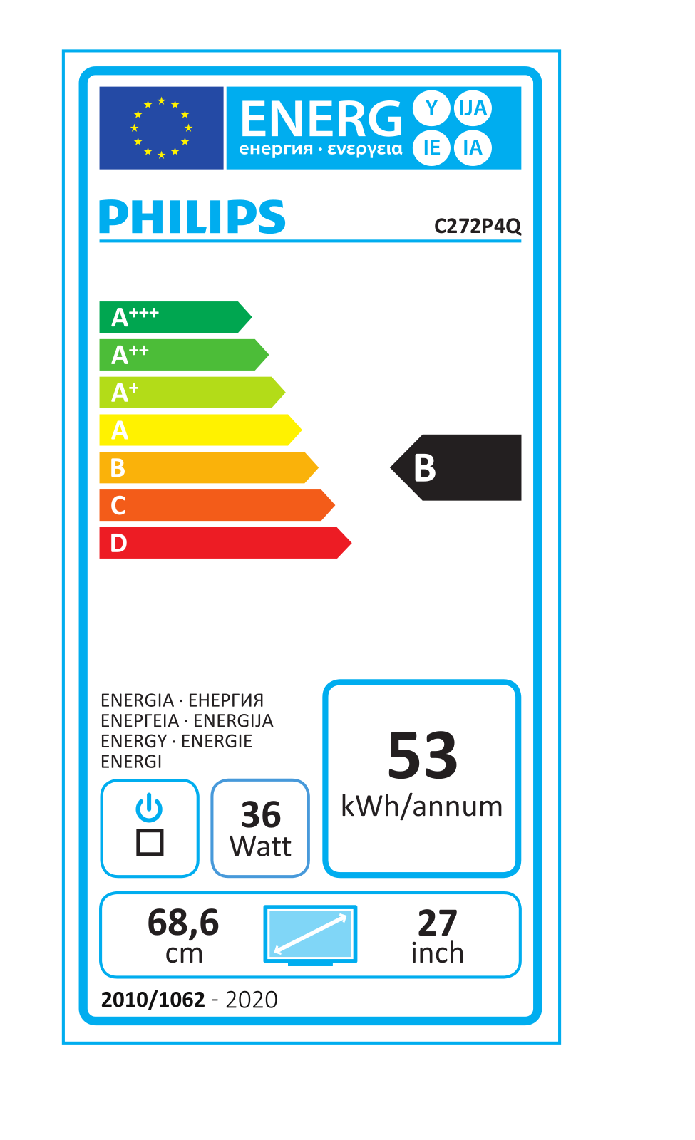 Philips C272P4Q Energy Label