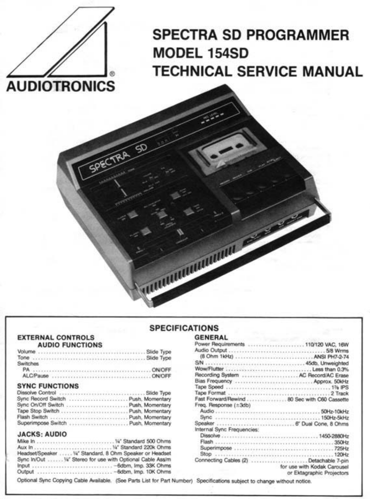 Audiotronics 154SD User Manual - ManualMachine.com