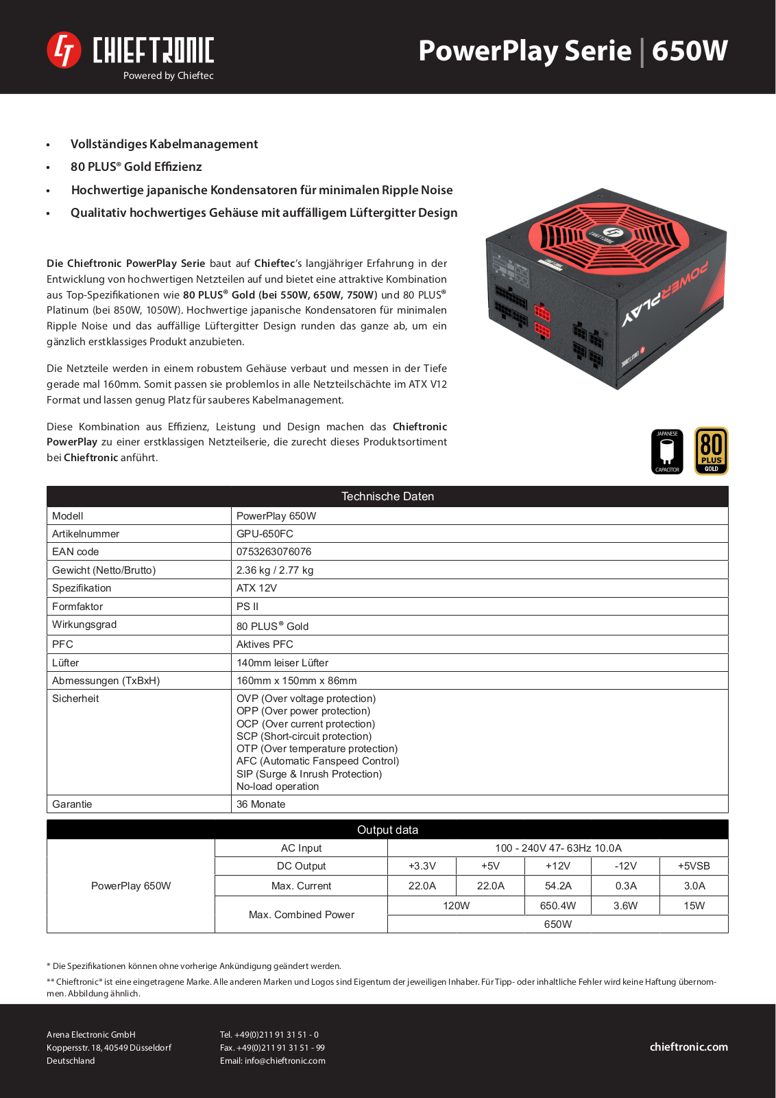 Chieftec GPU-650FC User Manual