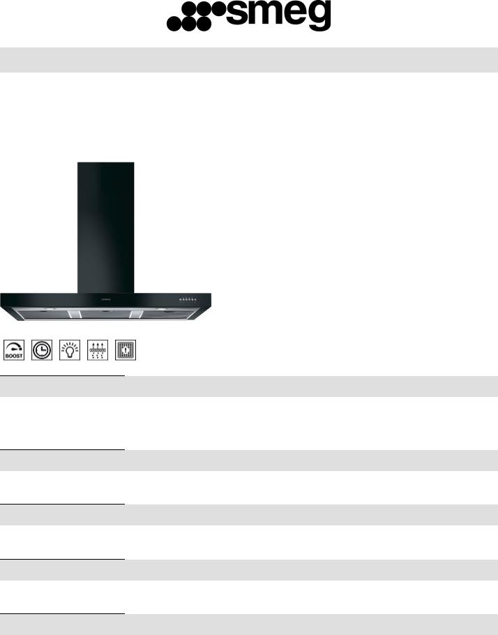 Smeg KSE110BLA Technical sheet