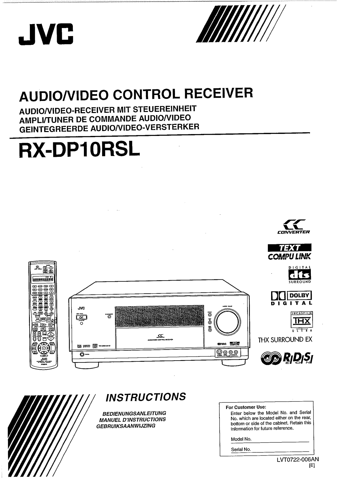 JVC RX-DP10RSL User Manual