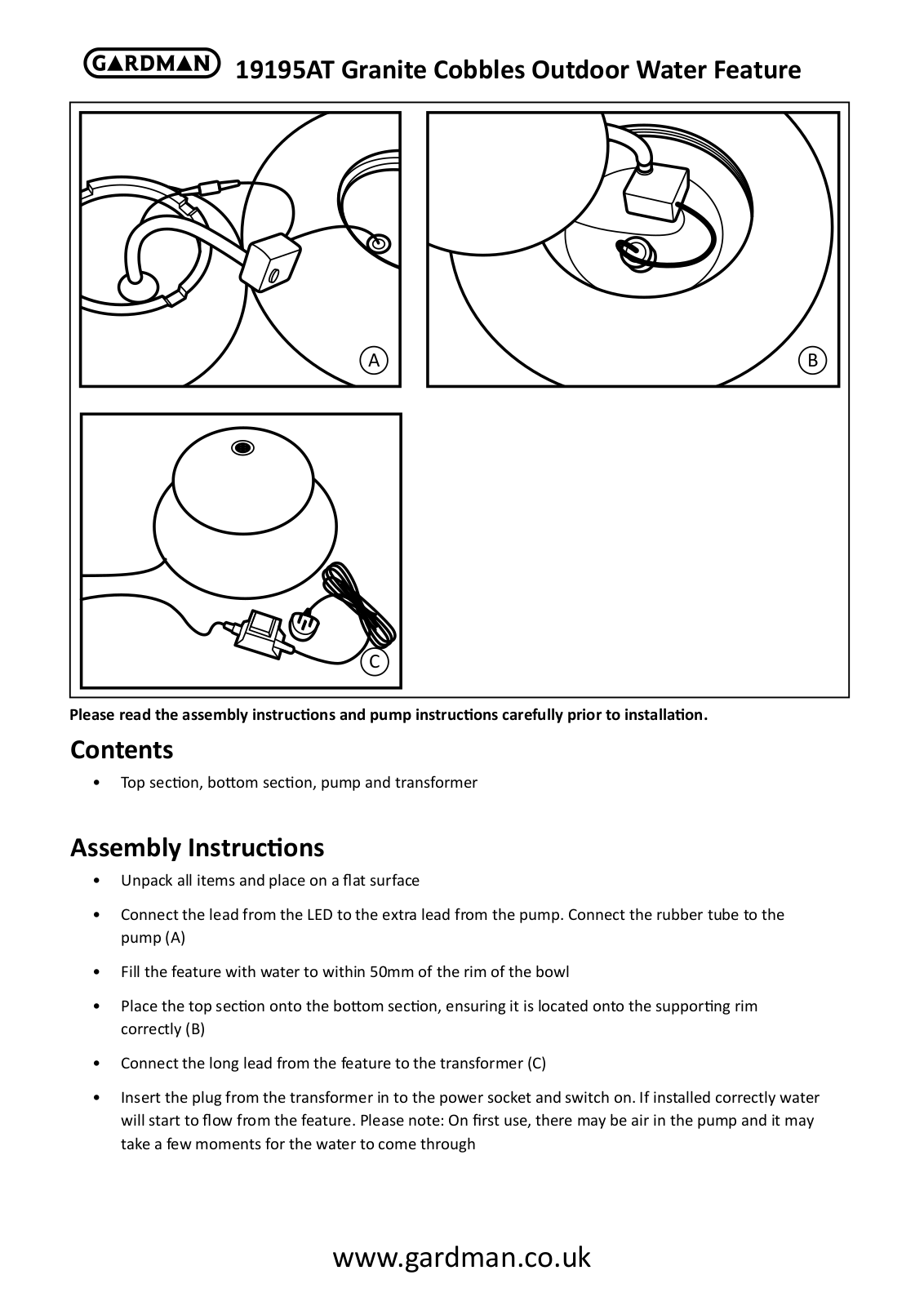 Gardman Granite Cobbles User Manual