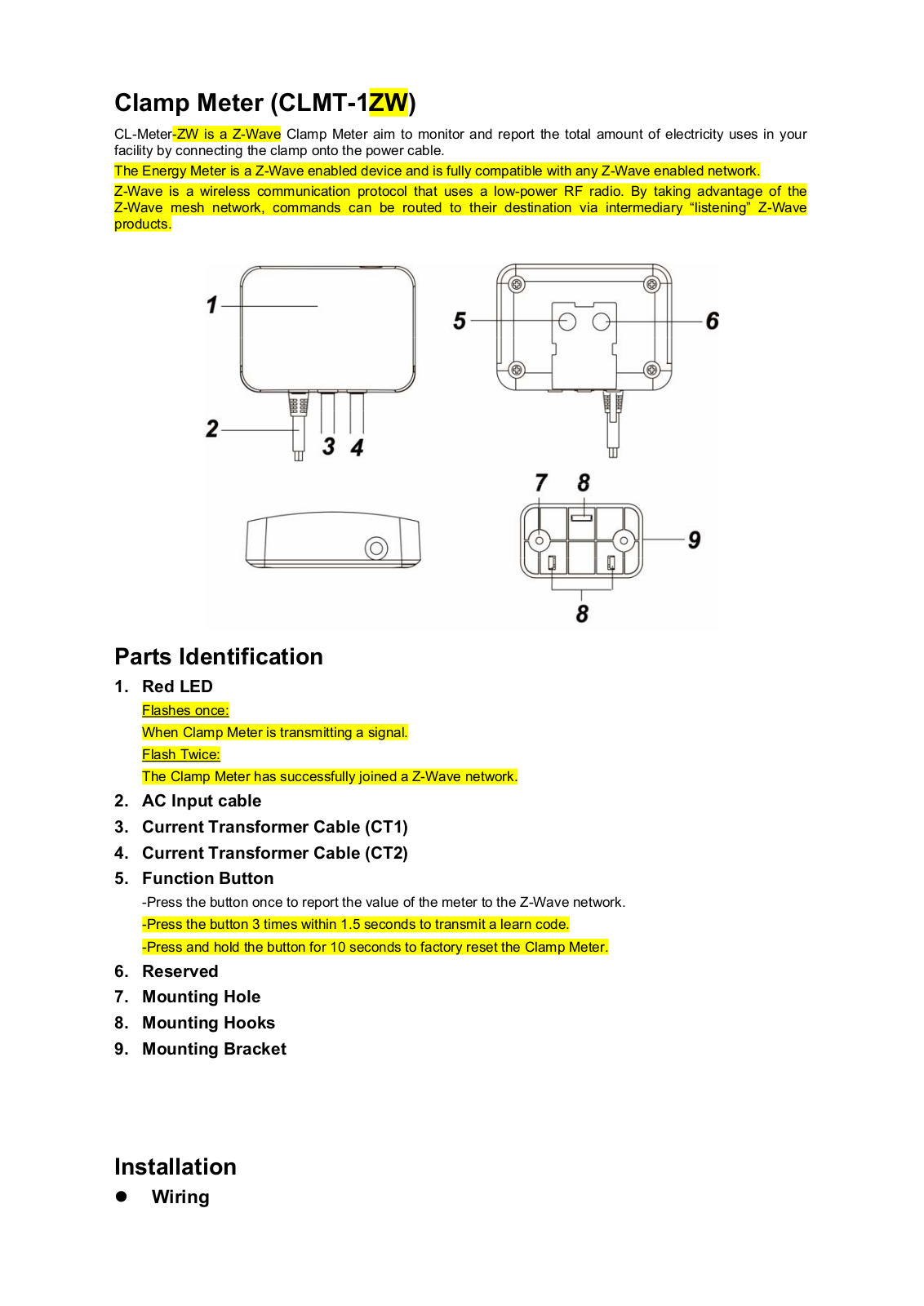 Climax Technology Co CLMTZW Users manual