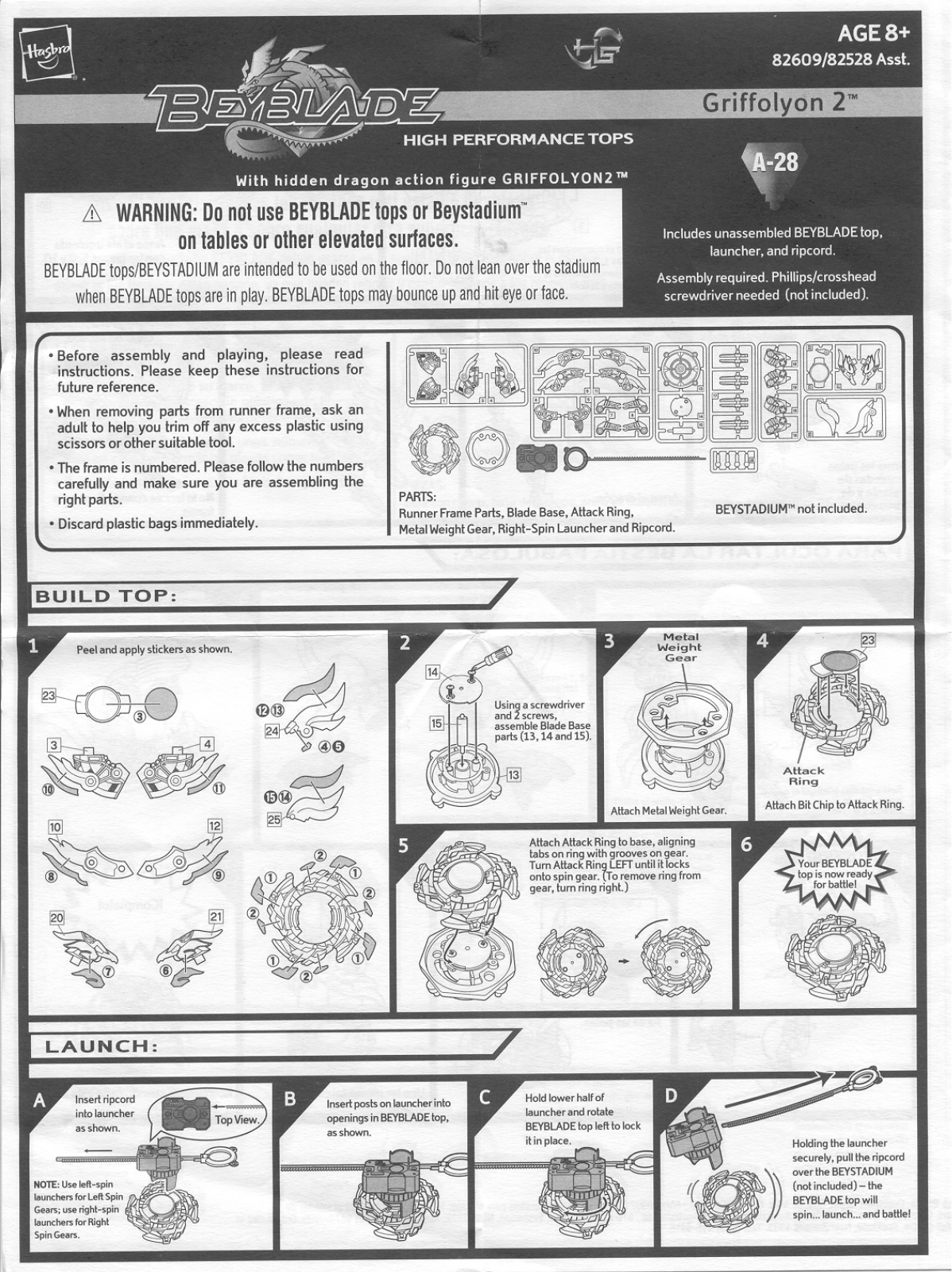 HASBRO Beyblade Griffolyon 2 User Manual