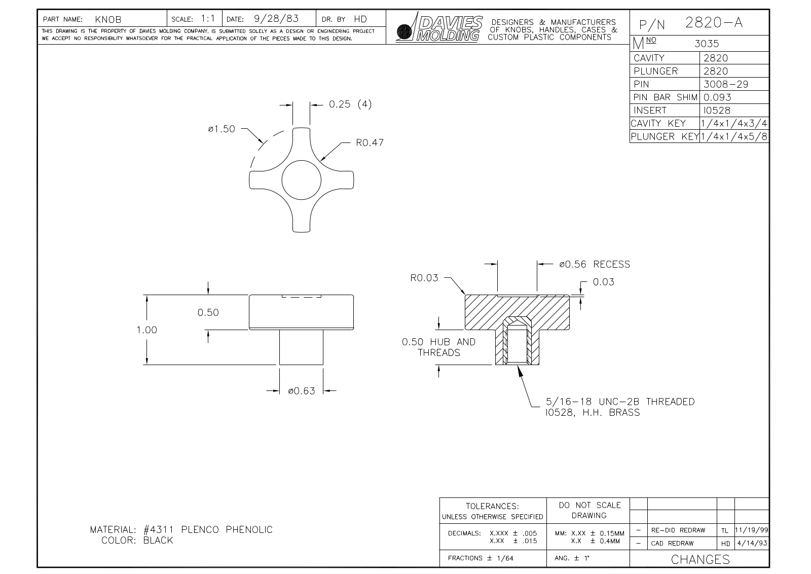 Davies Molding 2820-A Reference Drawing - ManualMachine.com