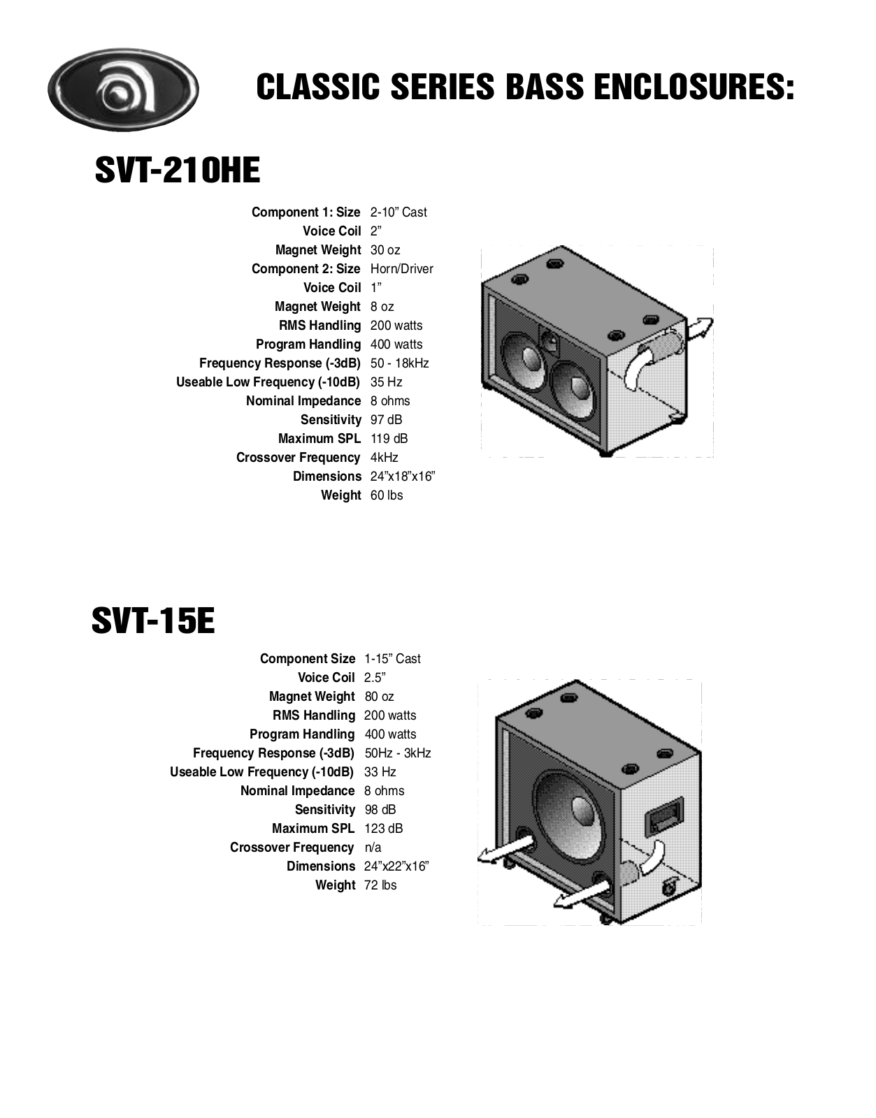 Ampeg SVT-210HE, SVT-15E Users Manual