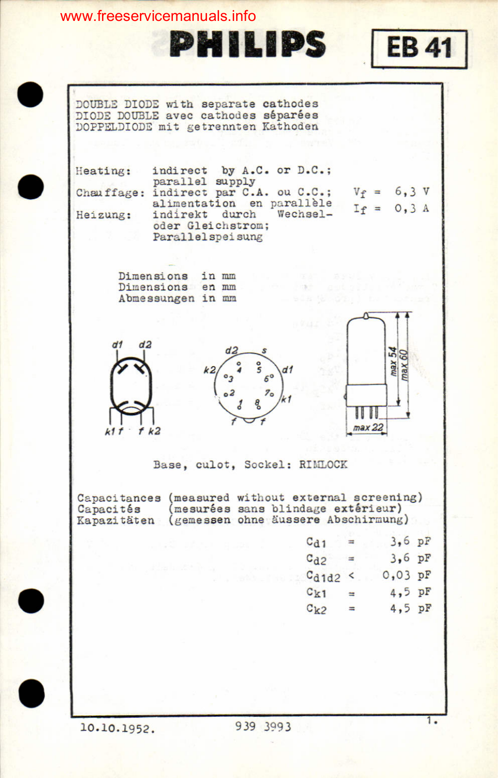 Philips eb41 DATASHEETS