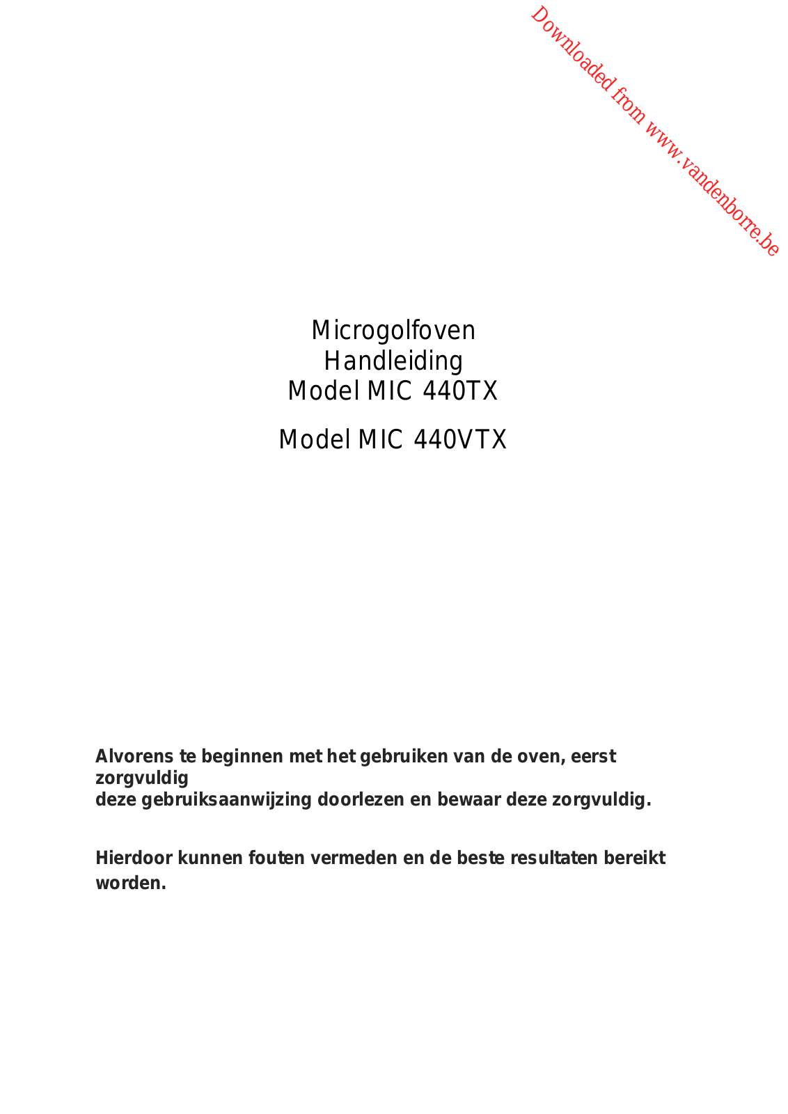 CANDY MEC 440 TX User Manual