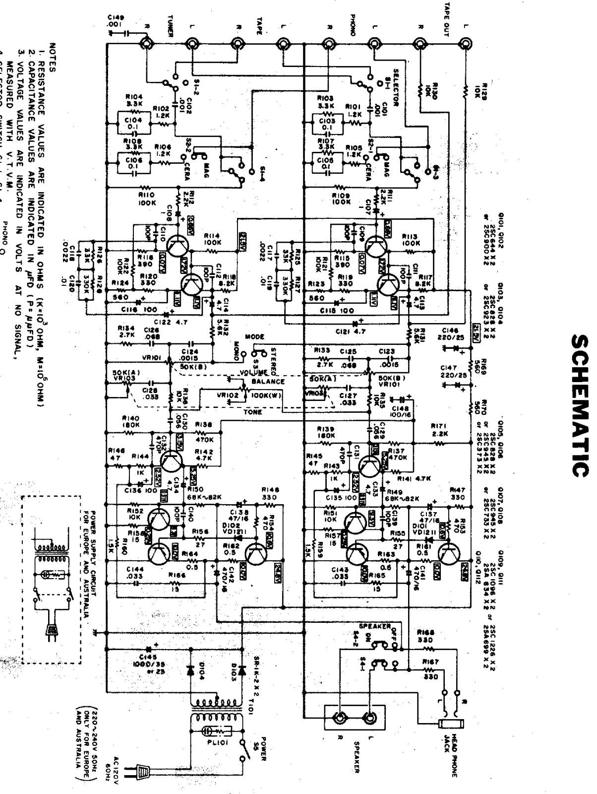 Realistic   RadioShack SA-101 Schematic