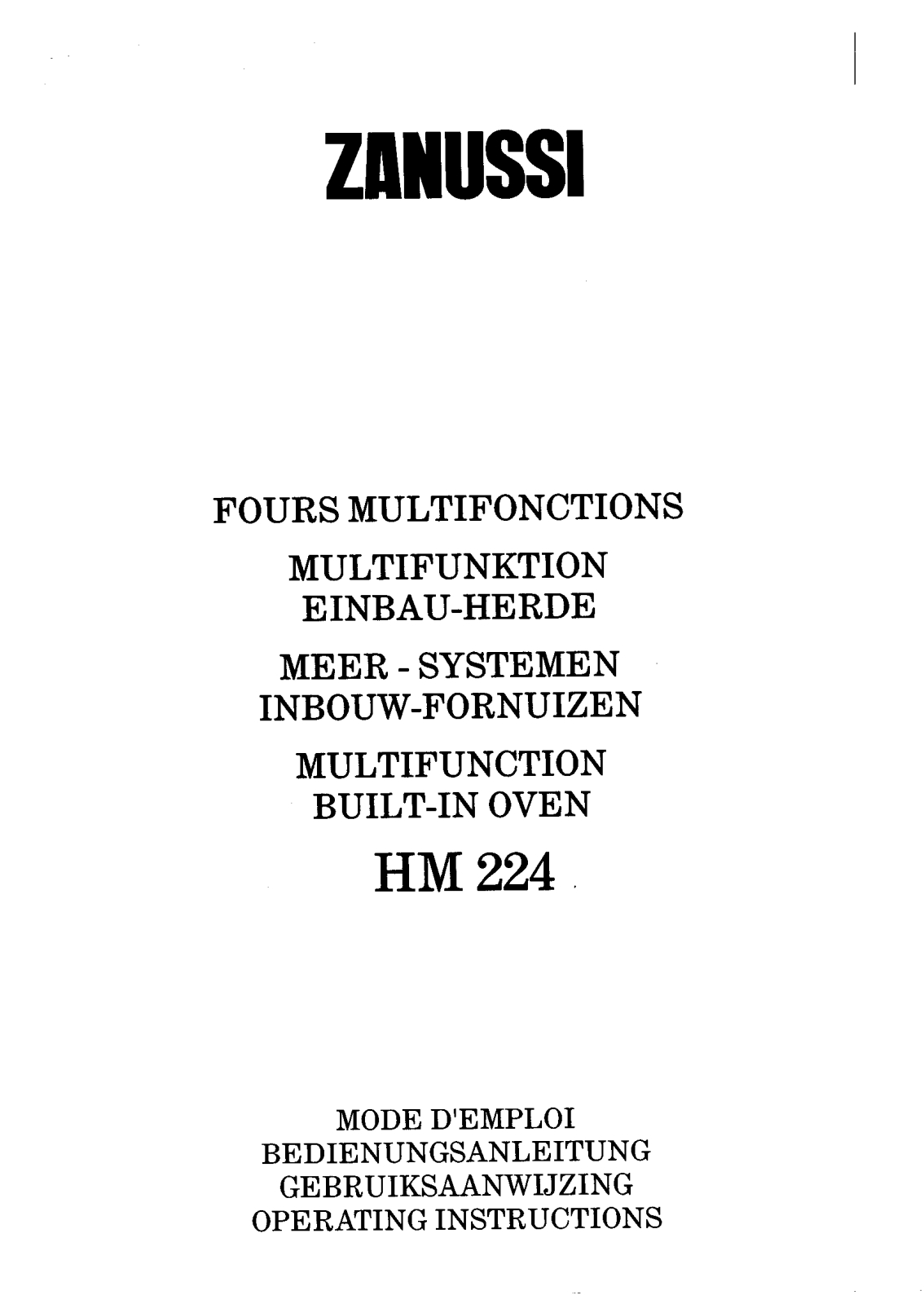 Zanussi HM224B Manual