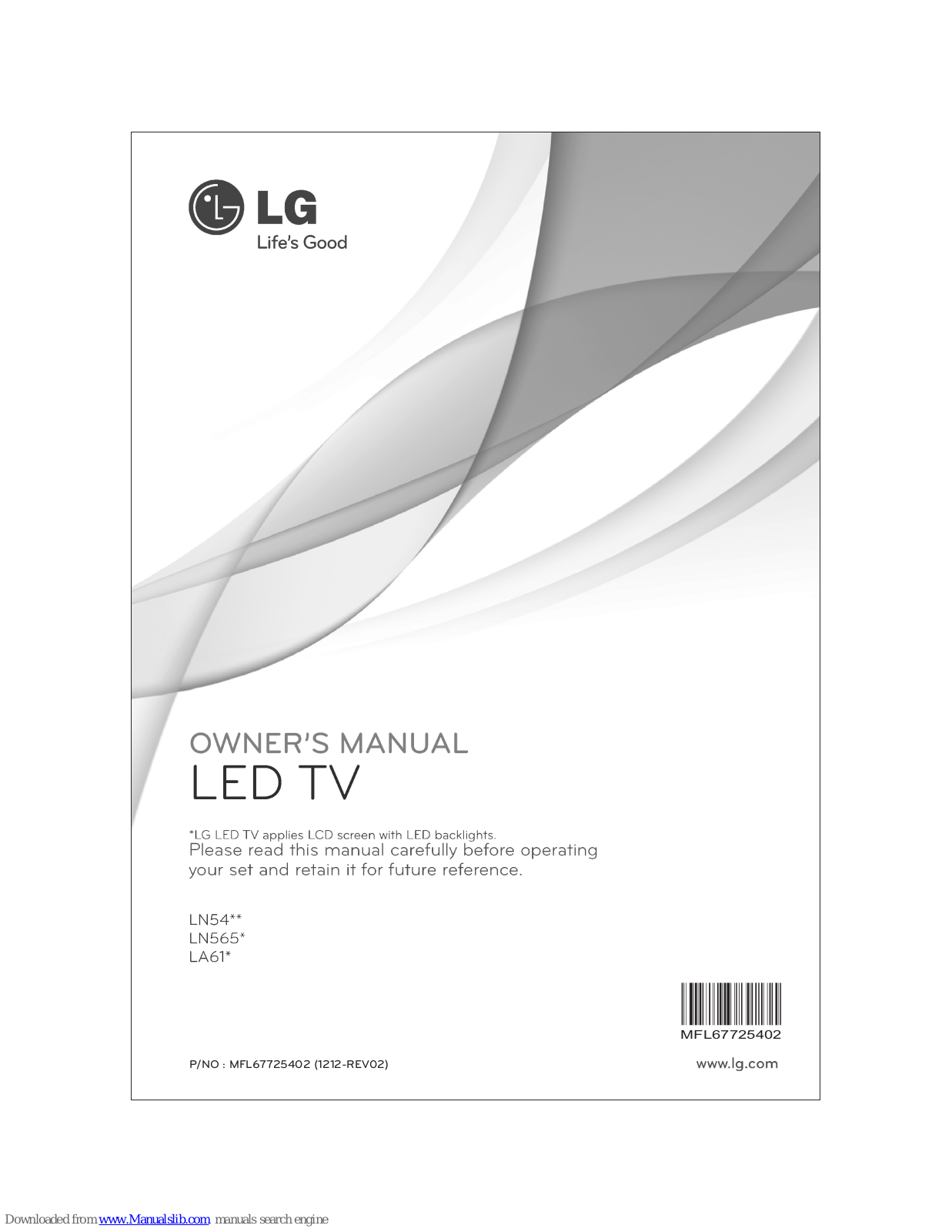 LG LN54, LN565, LA61 Owner's Manual