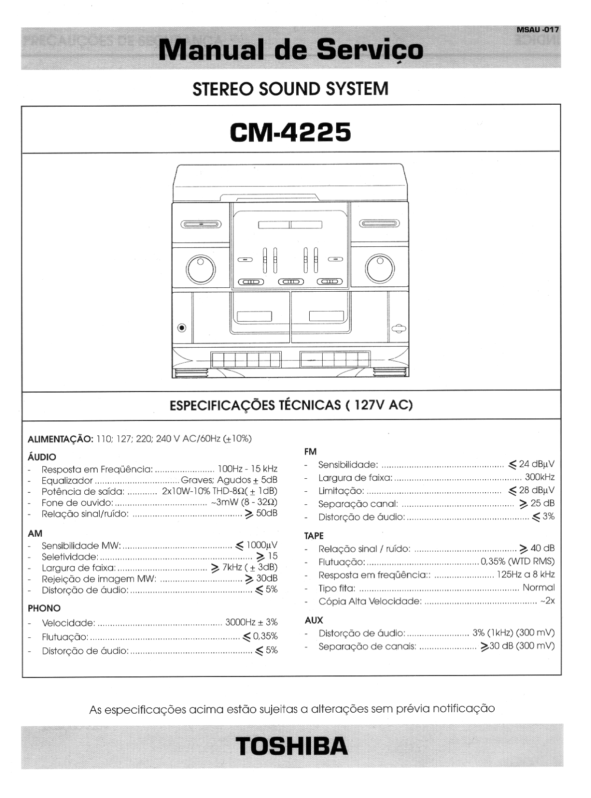 Toshiba CM-4225 Schematic