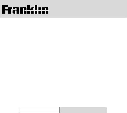 Franklin BW-10 User Manual