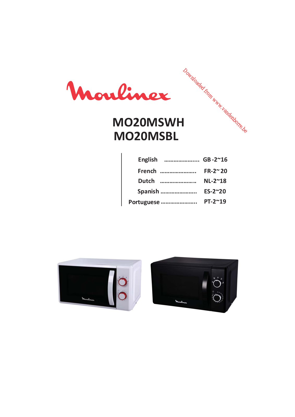 MOULINEX MO 20 MSBL User Manual