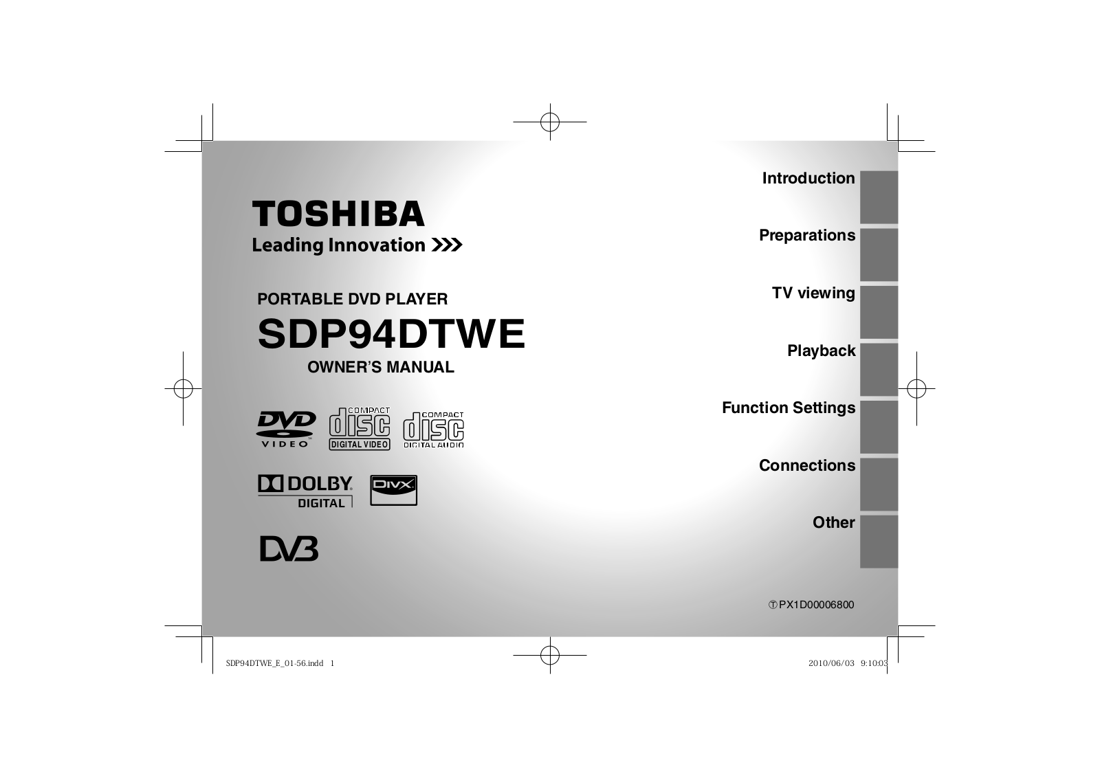 Toshiba SDP94DTWE Owner Manual