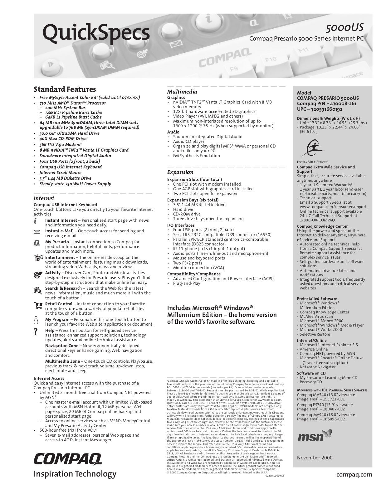 Compaq Presario 5000 User Manual