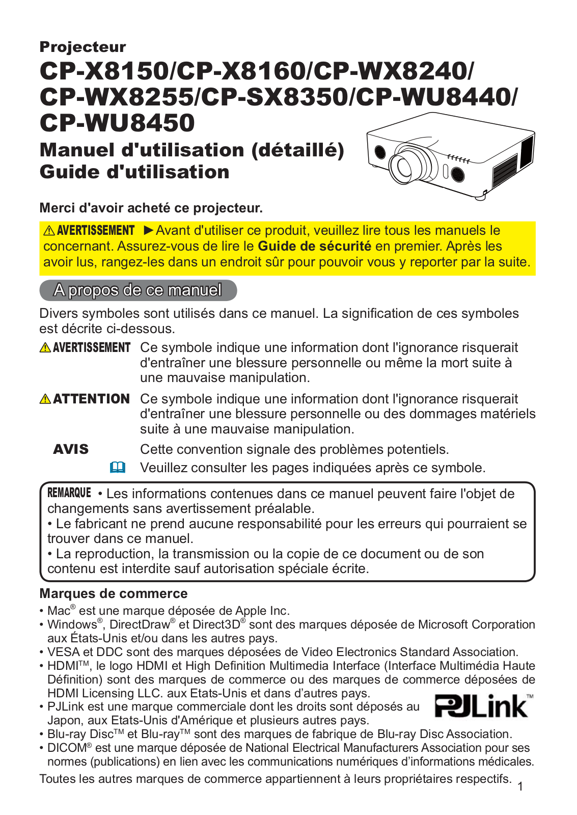 HITACHI CP-WX8255, CP-X8160GF User Manual