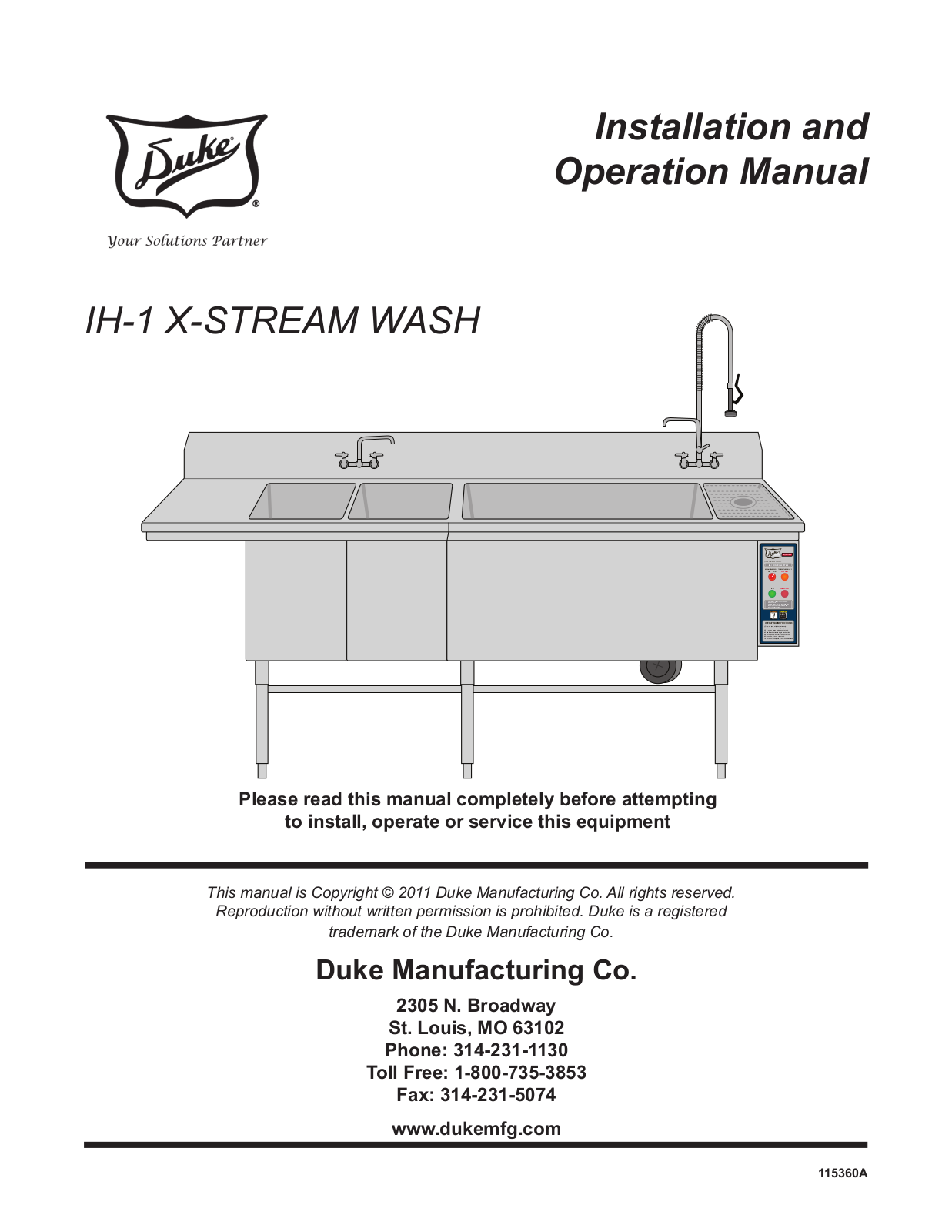 Duke IH-1 Installation Manual