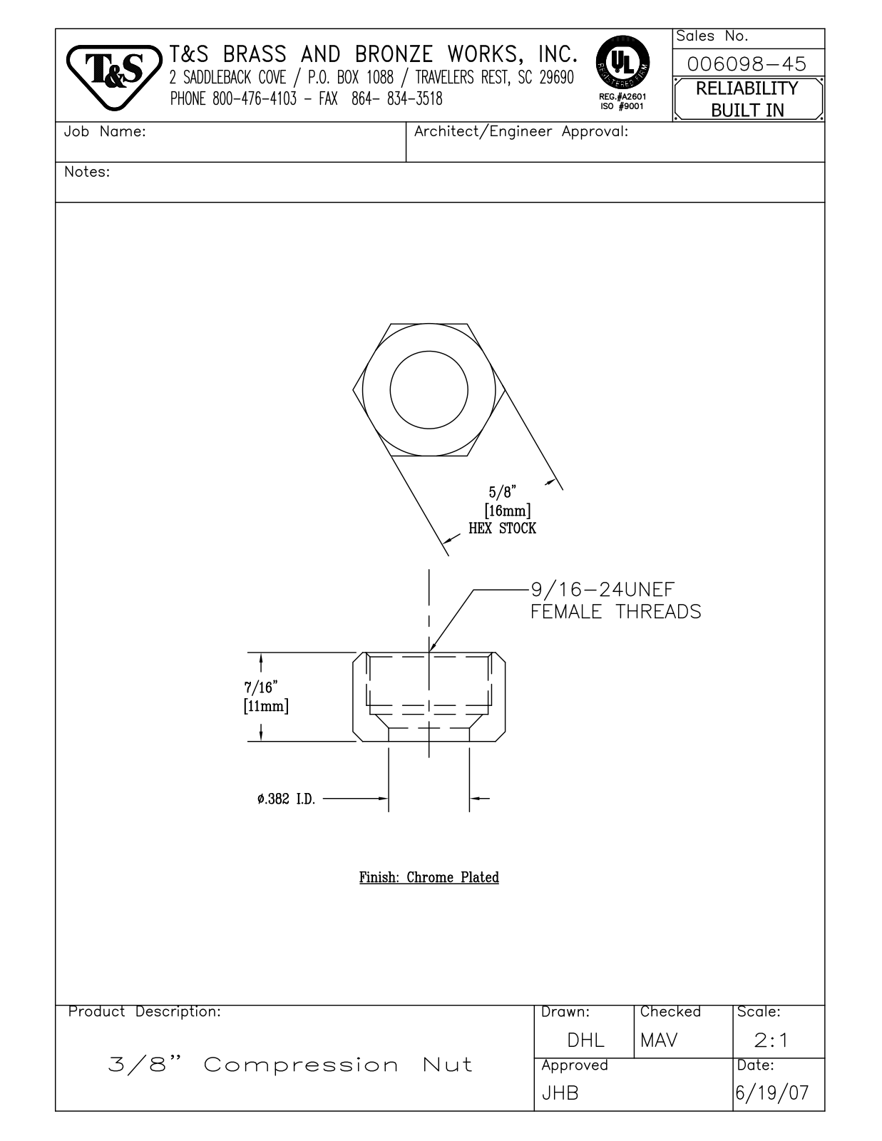 T&S Brass 006098-45 User Manual