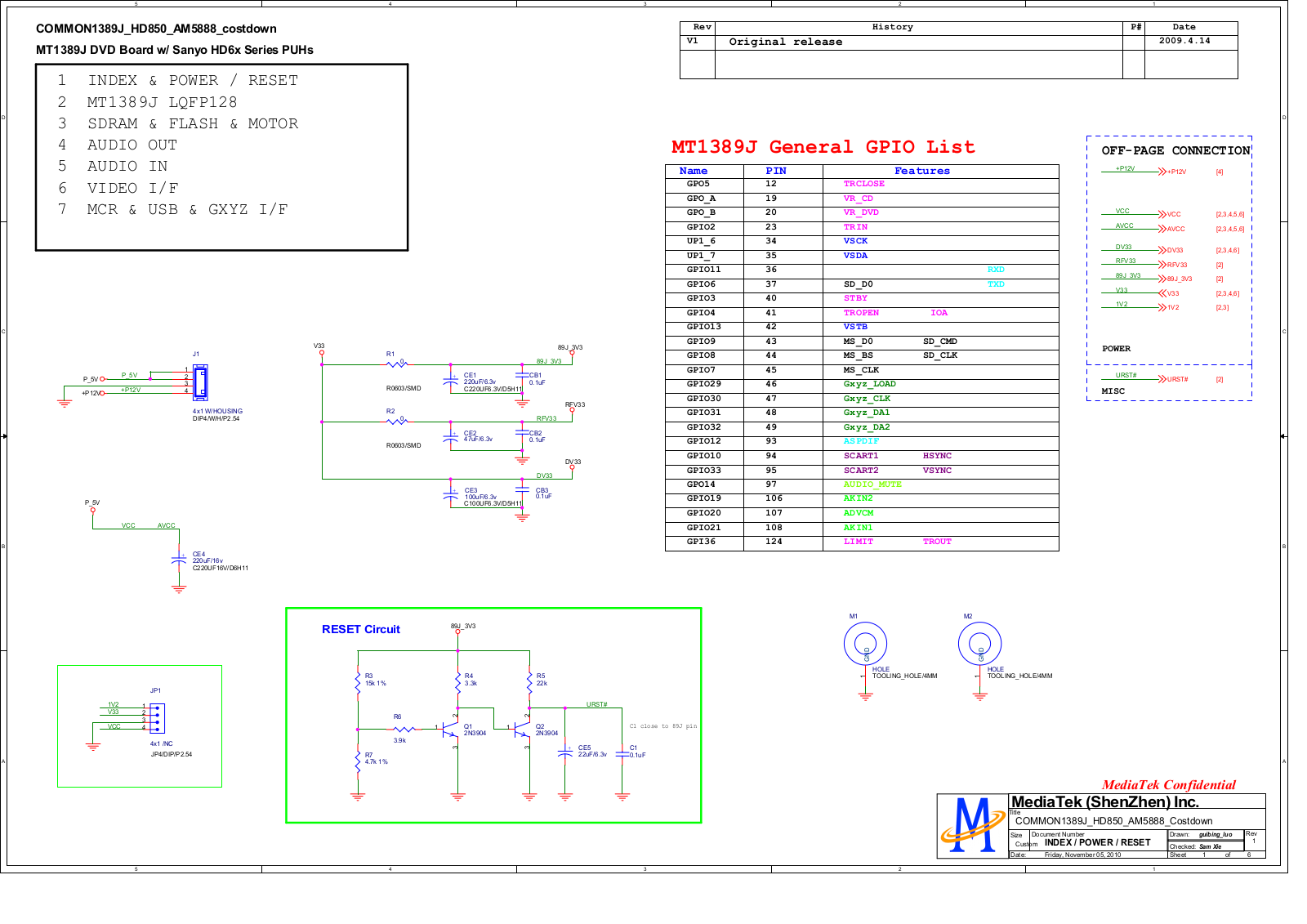 MediaTek MT-1389J Schematic