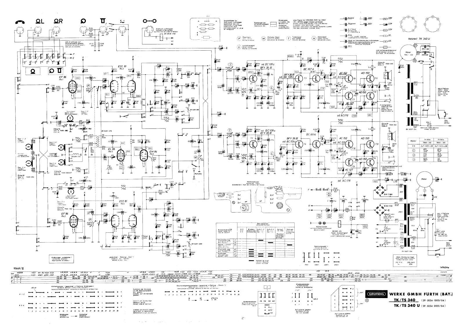 Grundig TK-340 Schematic