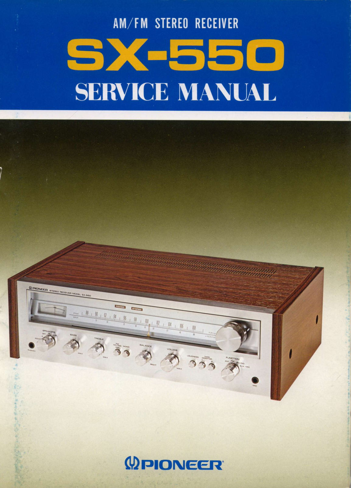 Pioneer SX-550 Service manual