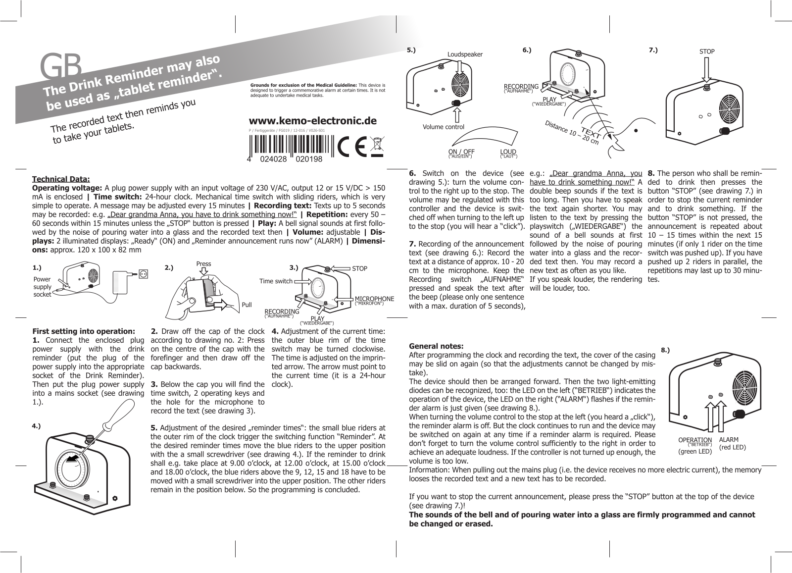 Kemo FG019 User guide