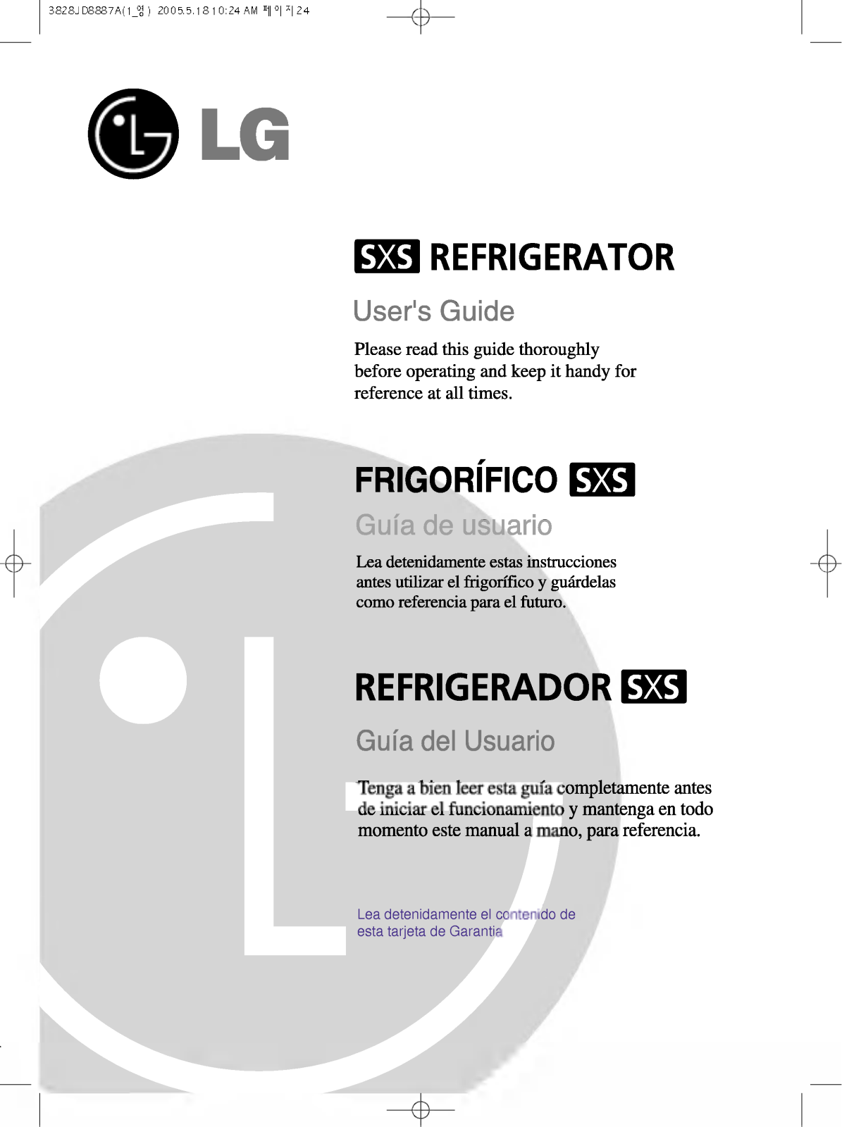 LG GR-B197QTJA User Manual