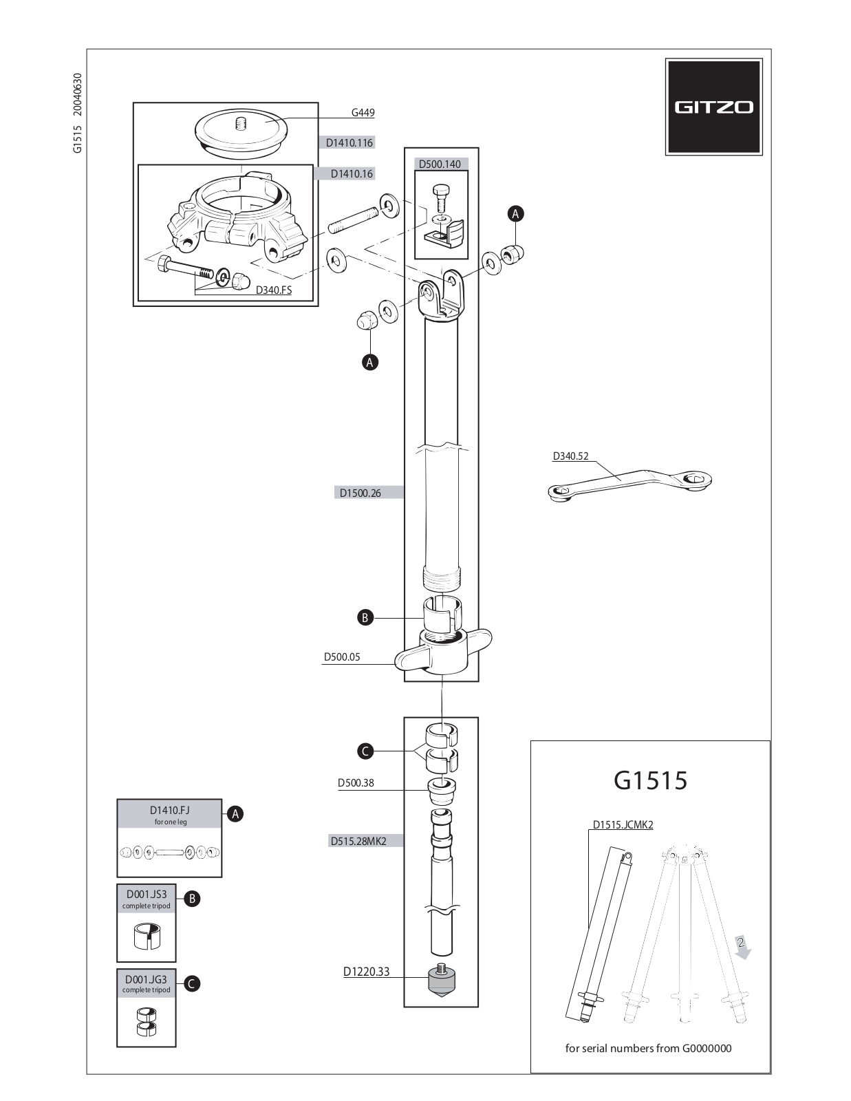 Gitzo G1515 User Manual