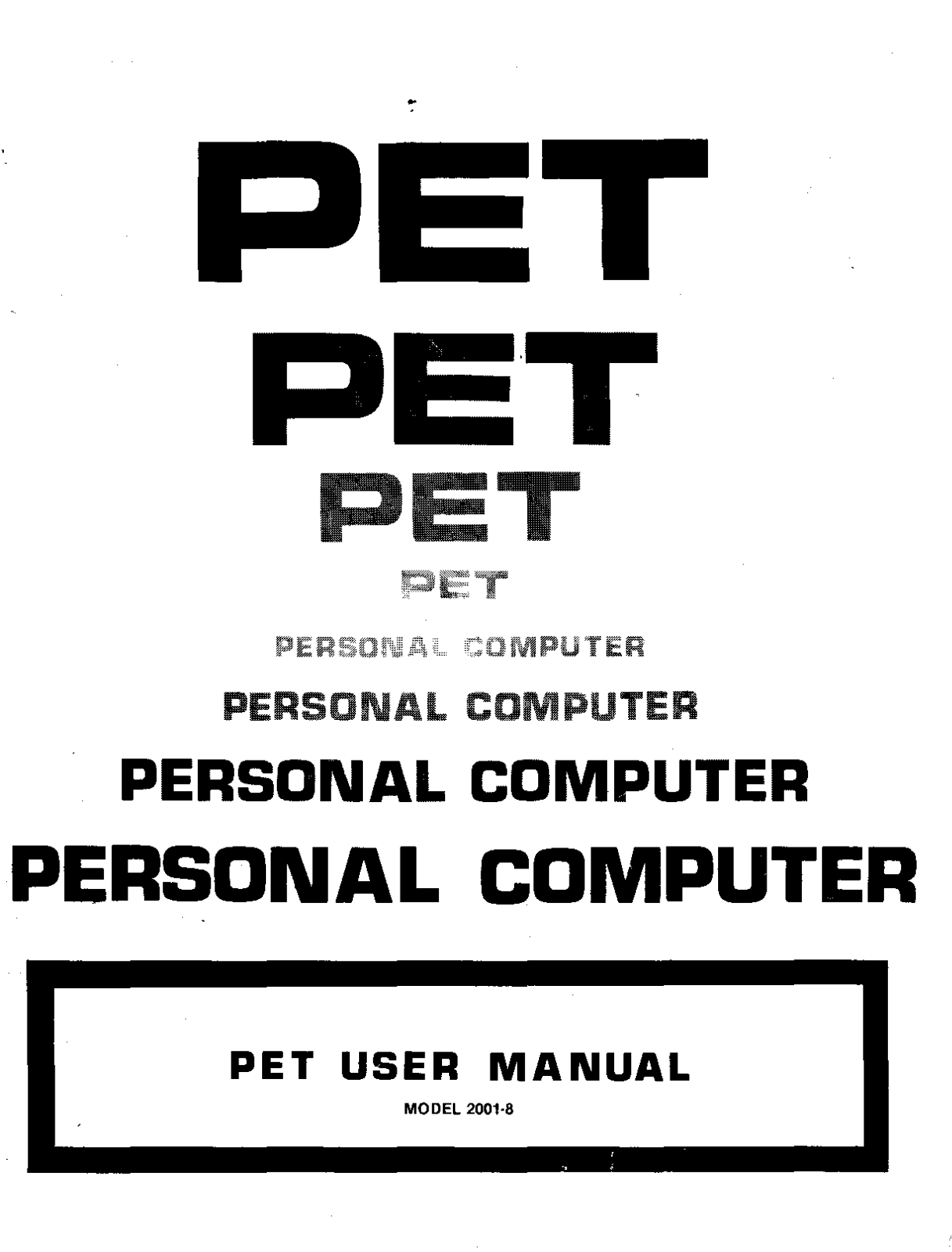 Commodore 2001-8, PET 2001-8 User Manual - ManualMachine.com