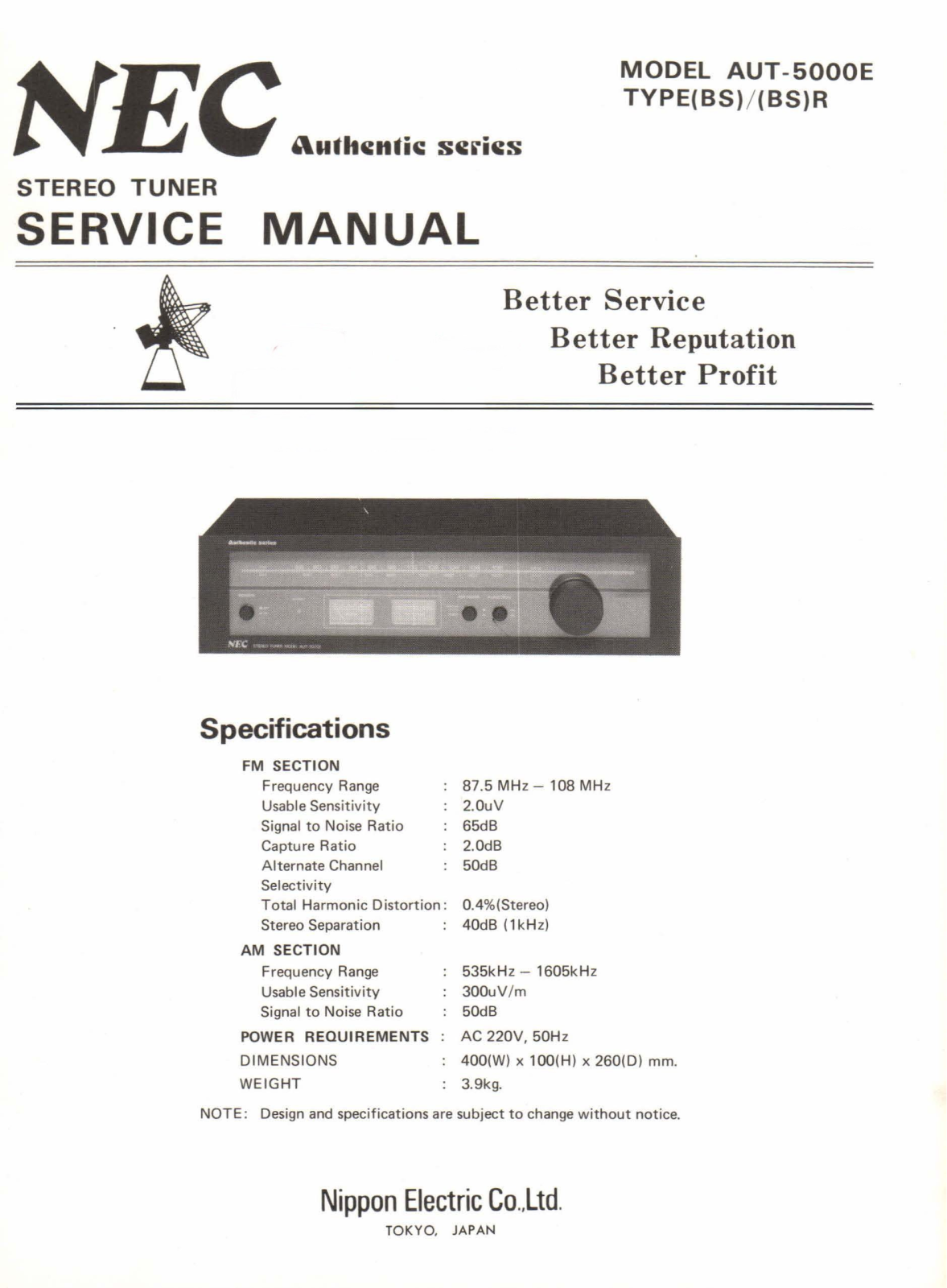 Nec AUT-5000E Service Manual