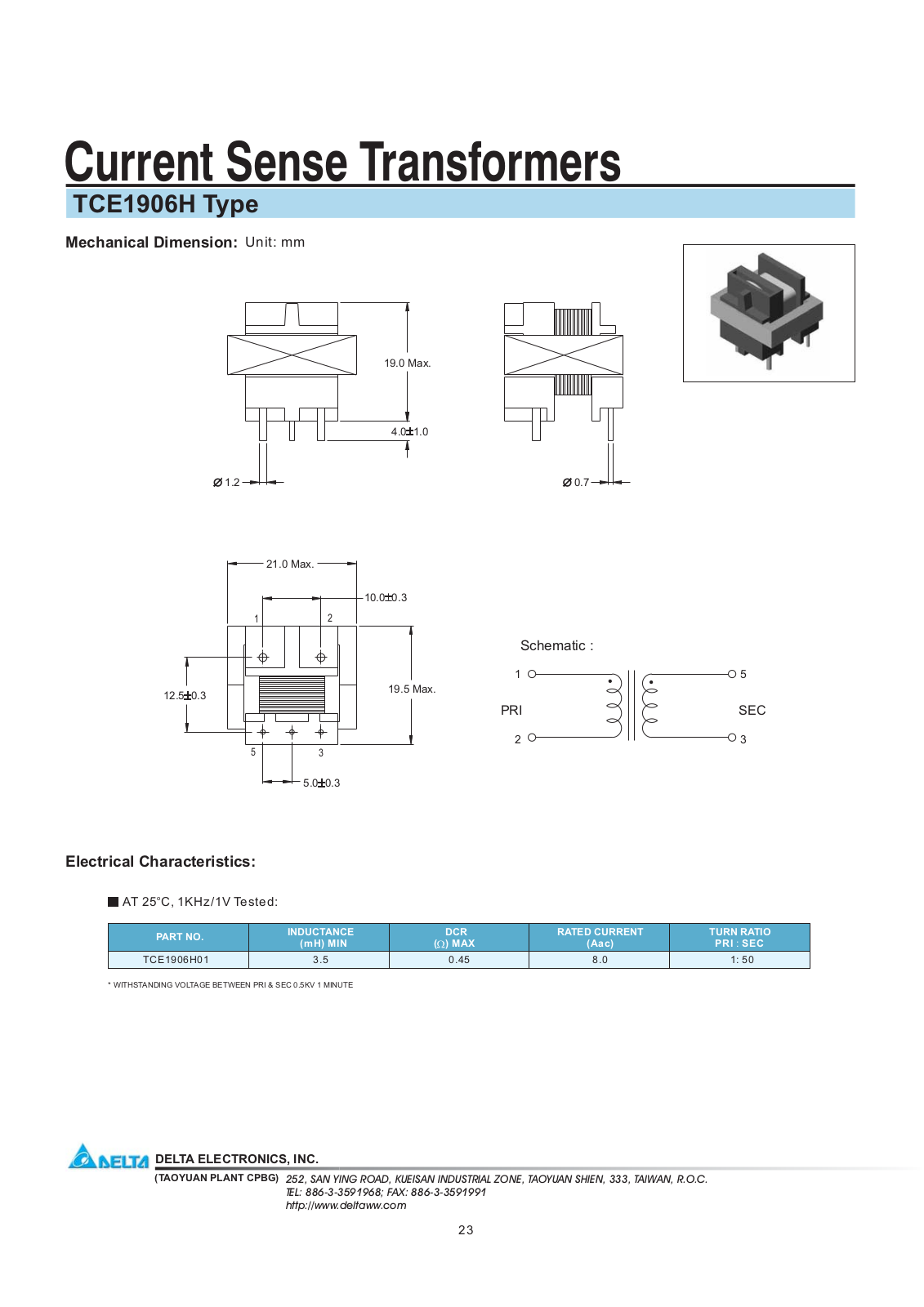 Delta Electronics TCE1906H User Manual