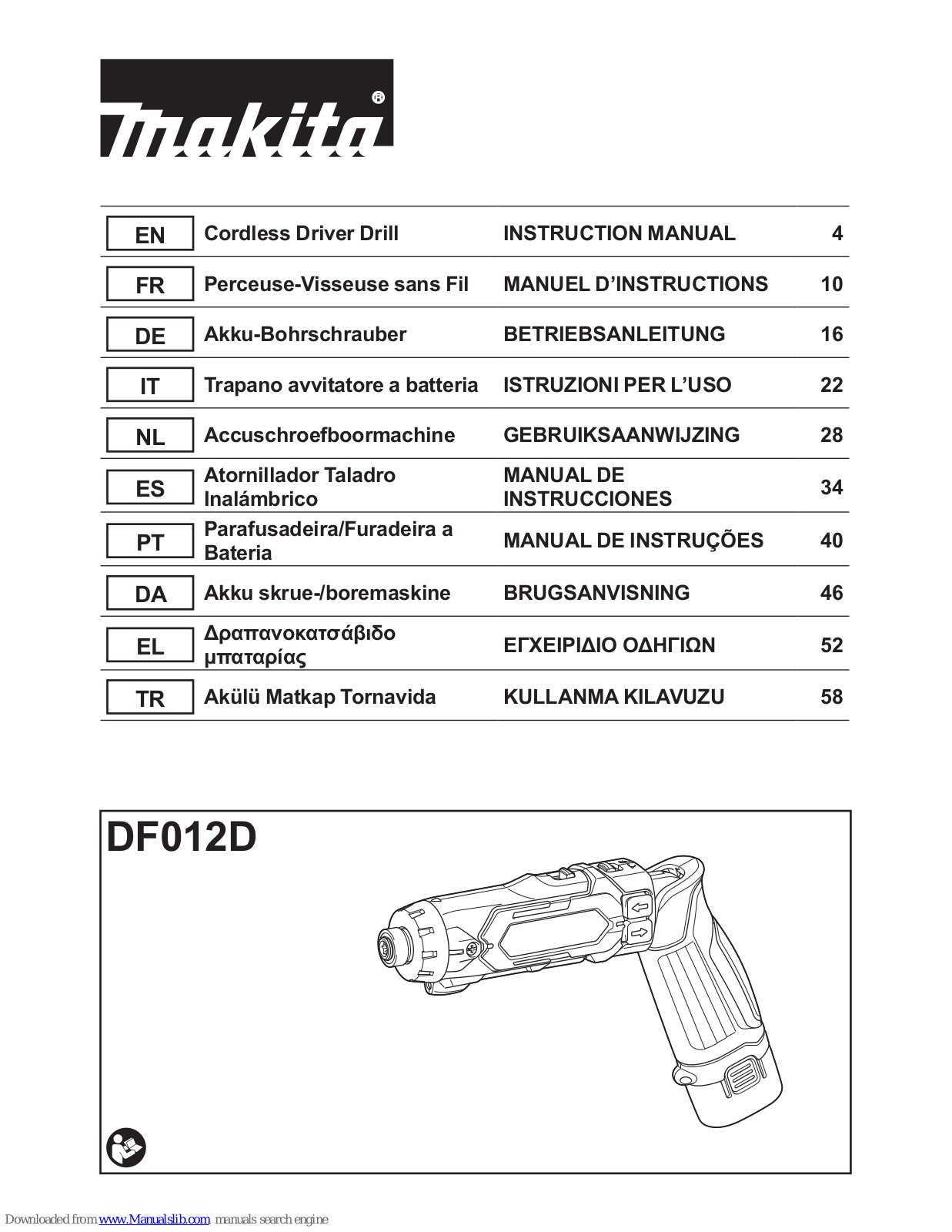 Makita DF012D Instruction Manual