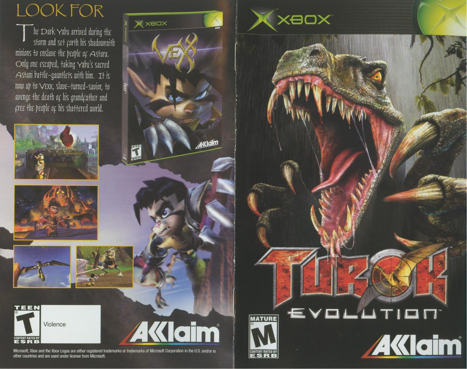 Games Microsoft XBOX TUROK EVOLUTION User Manual